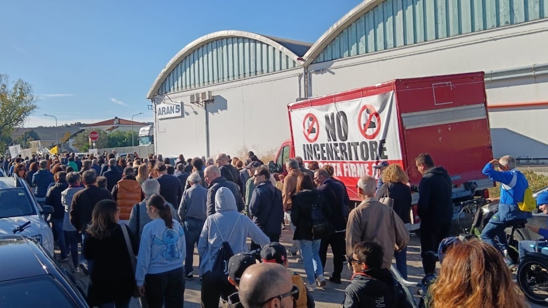 Un momento della protesta
