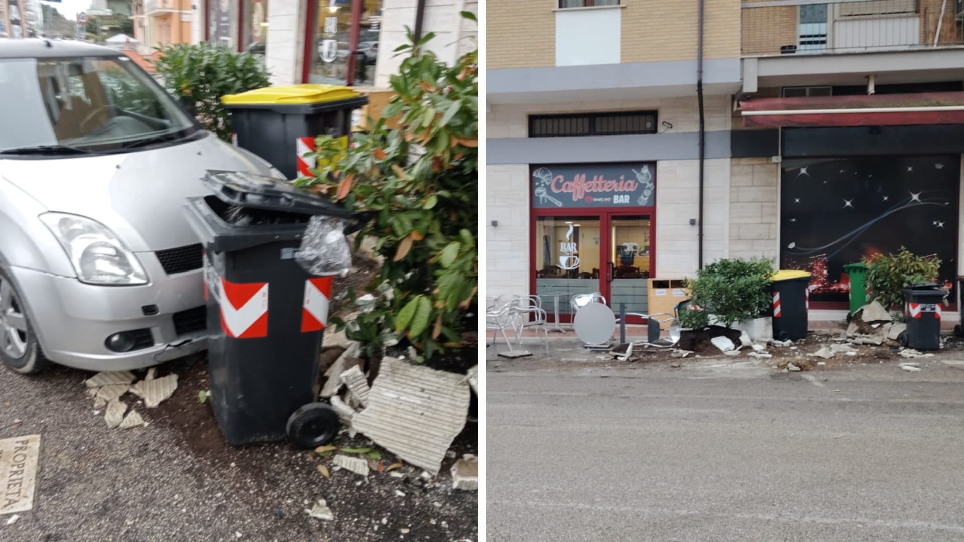 L'auto dopo lo schianto