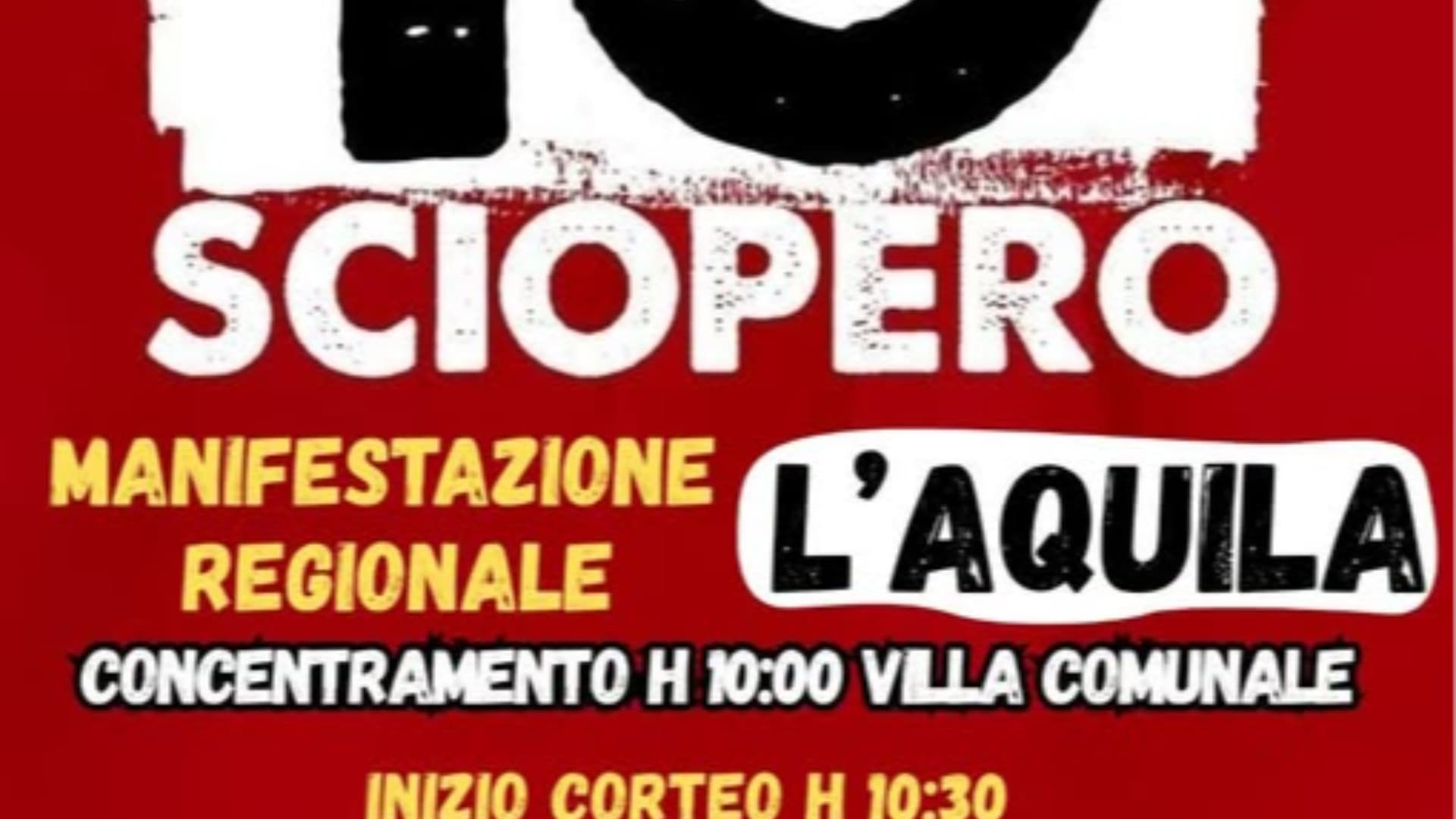 La locandina dello sciopero