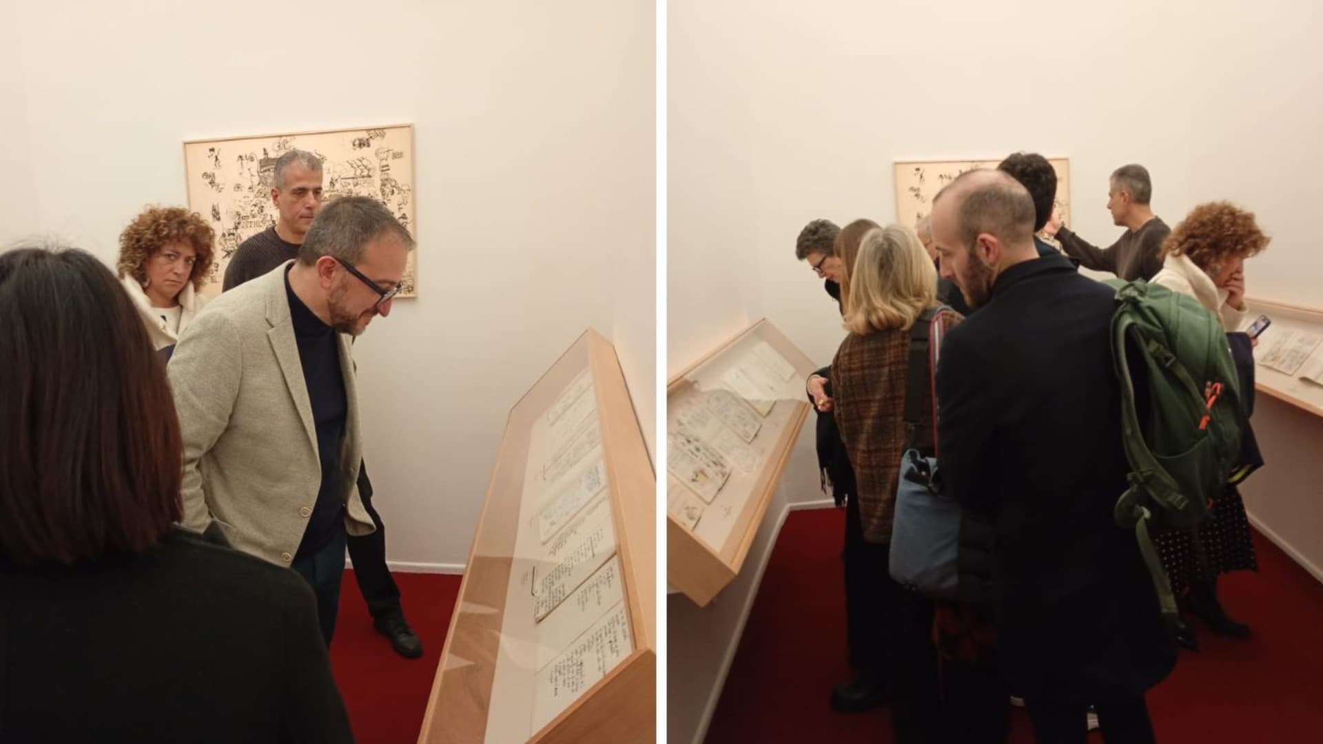 Il sindaco Pieluigi Biondi ammira la mostra e i visitatori