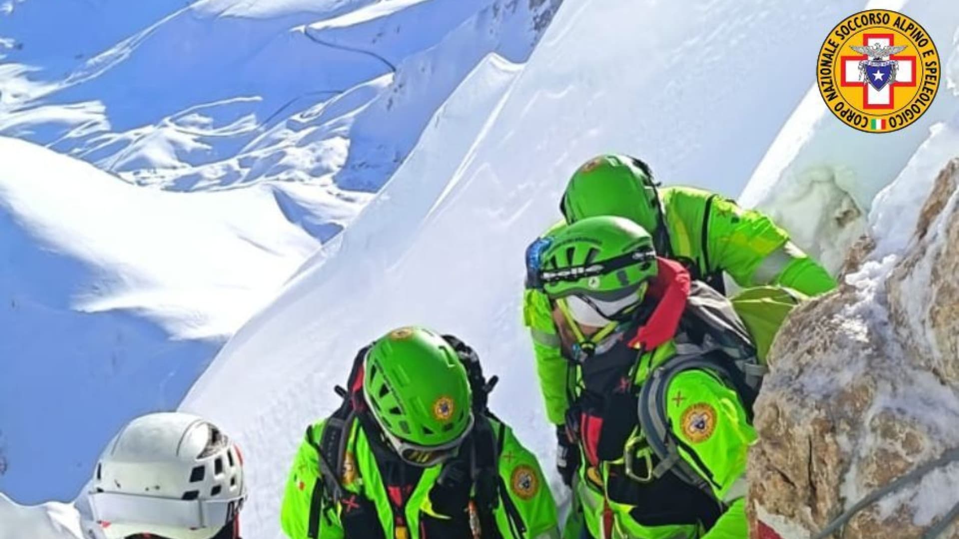 L'intervento del Soccorso alpino sul Gran Sasso