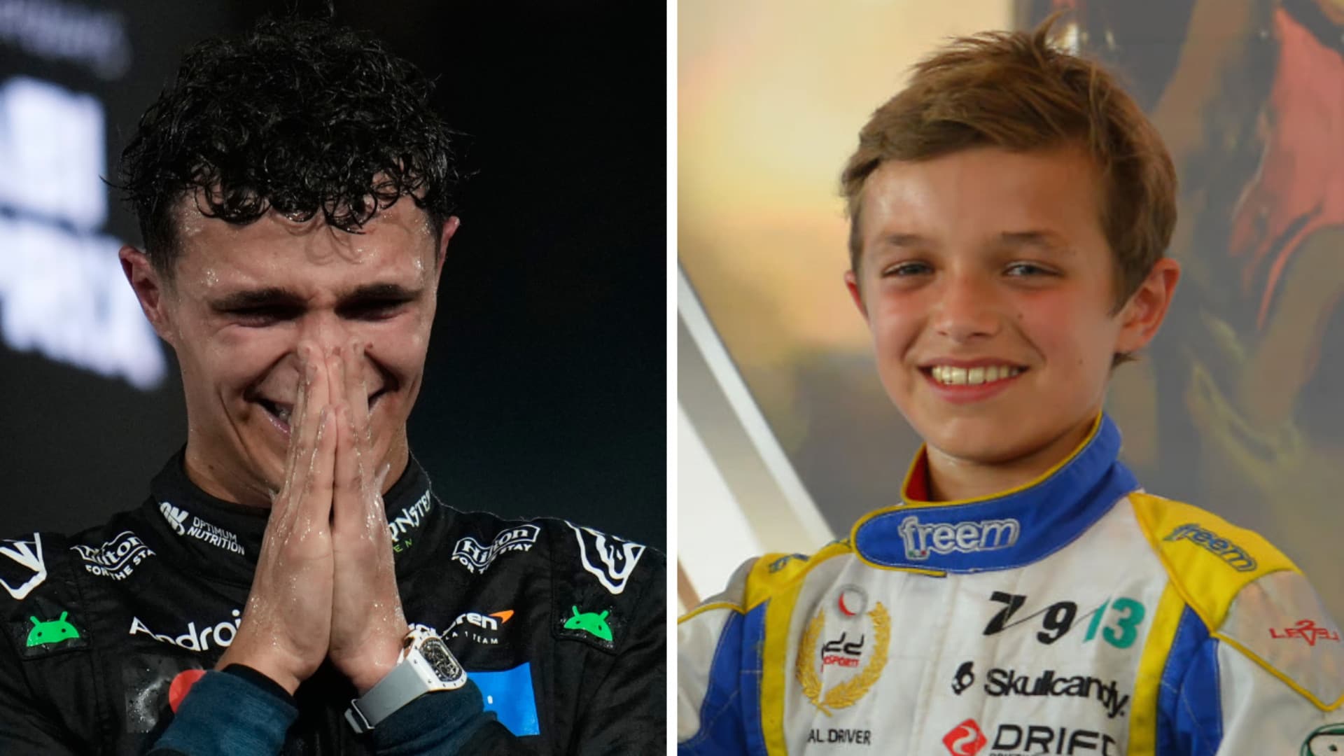 Norris oggi e quando aveva 13 anni