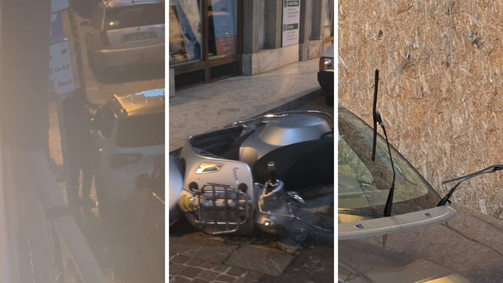 Il vandalo in azione e i danni