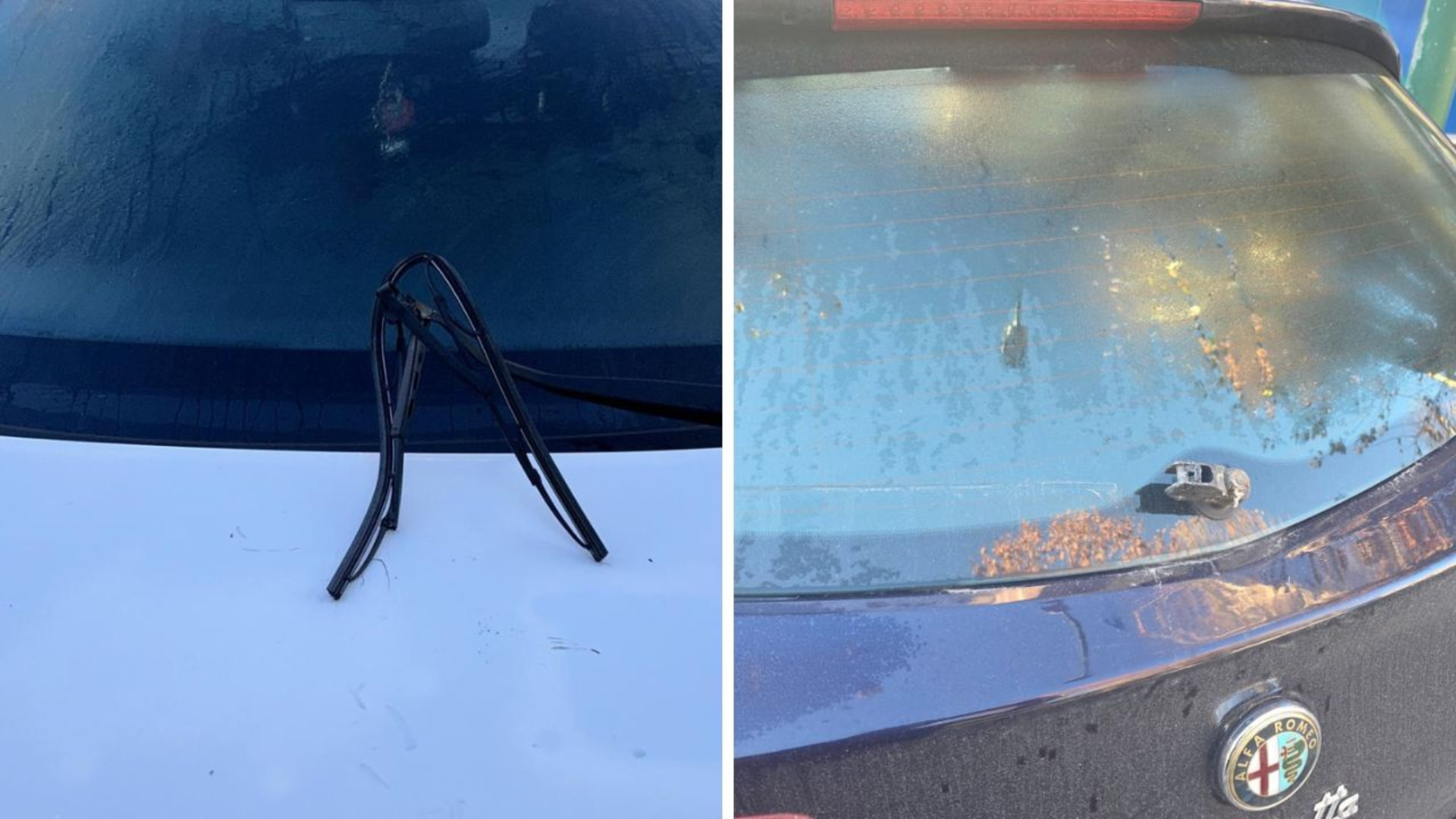 Due immagini dei vandalismi a Teramo