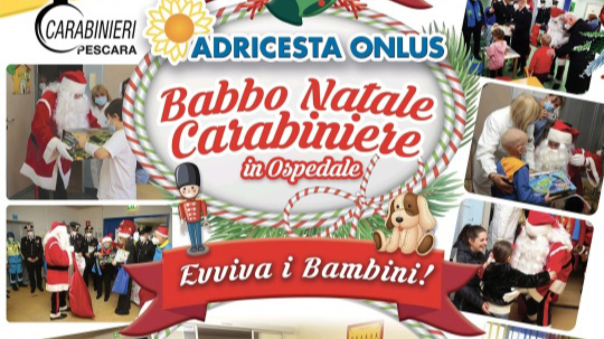 Pescara, ritorna Babbo Natale carabiniere: la consegna dei doni ai piccoli pazienti