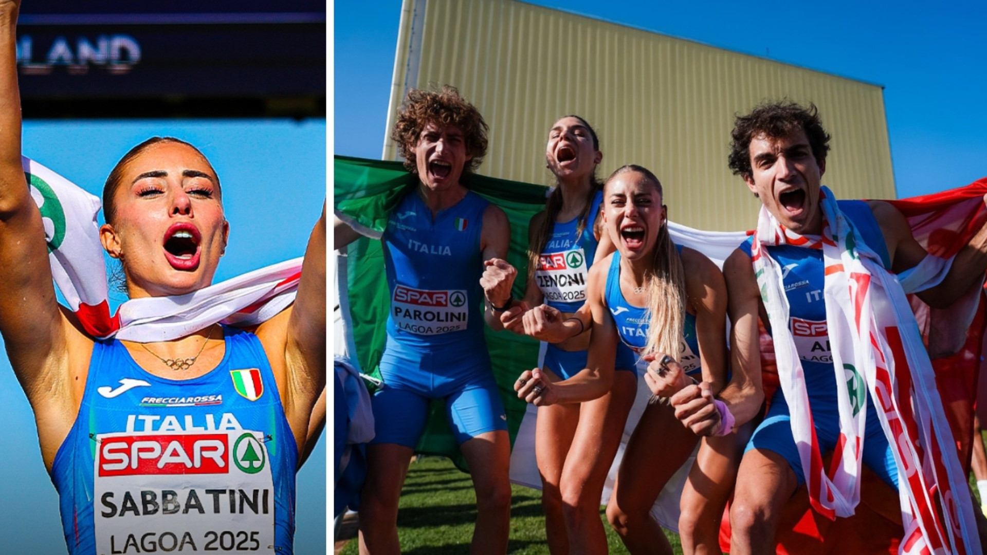 Gaia Sabbatini festeggia coi compagni