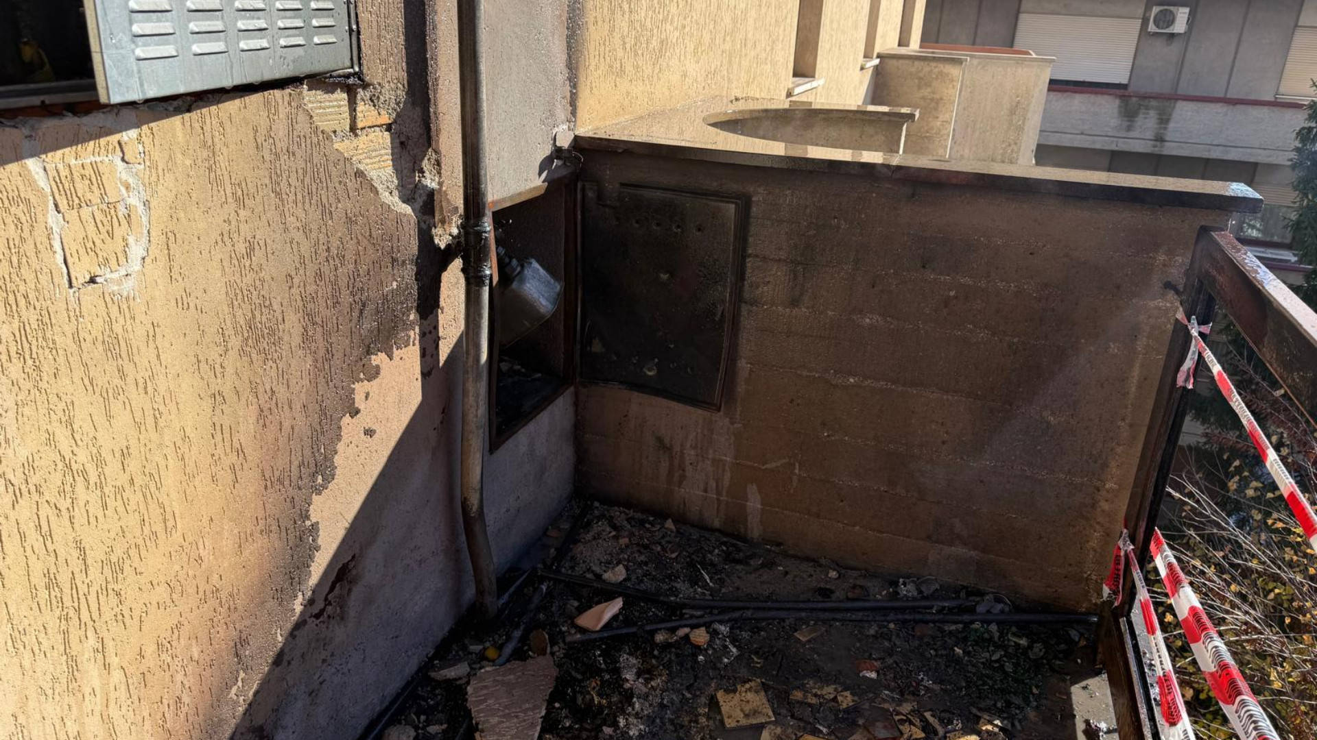 L'incendio nel balcone