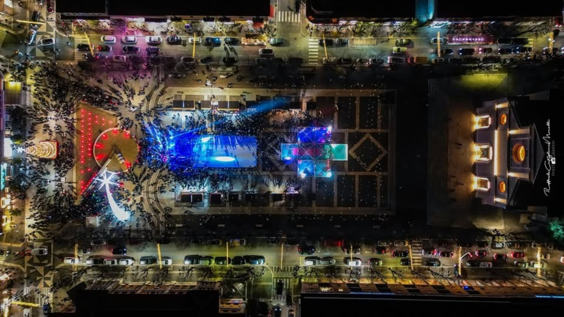 Avezzano dall'alto durante le feste