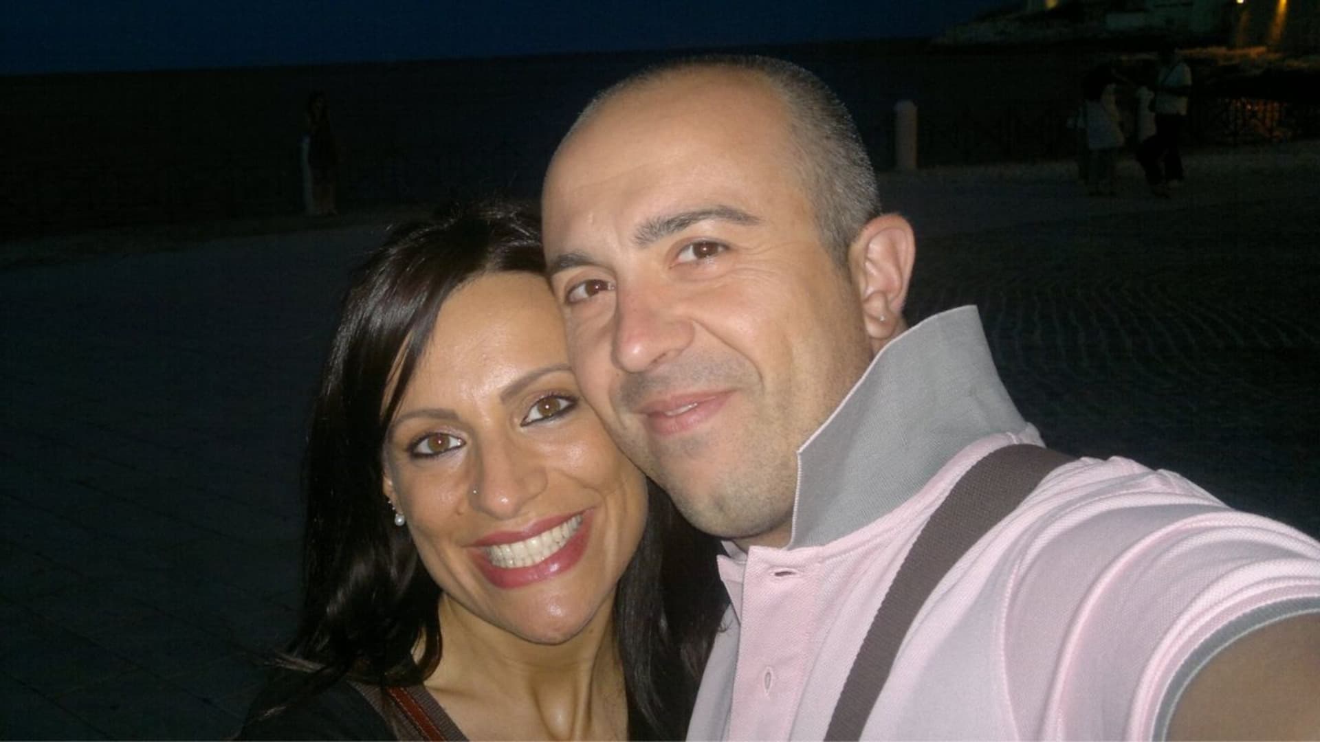 Fabiana in una bella foto con il marito