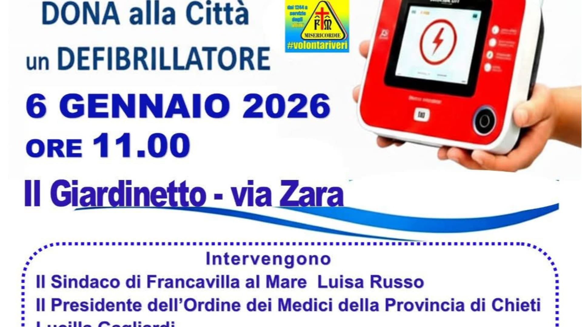 Francavilla, l'associazione Alento dona defibrillatore alla città