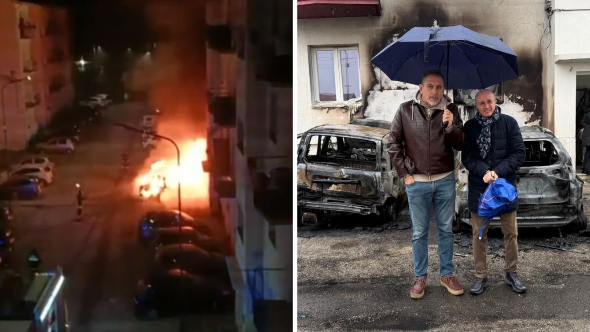 Le fiamme e i due consiglieri comunali