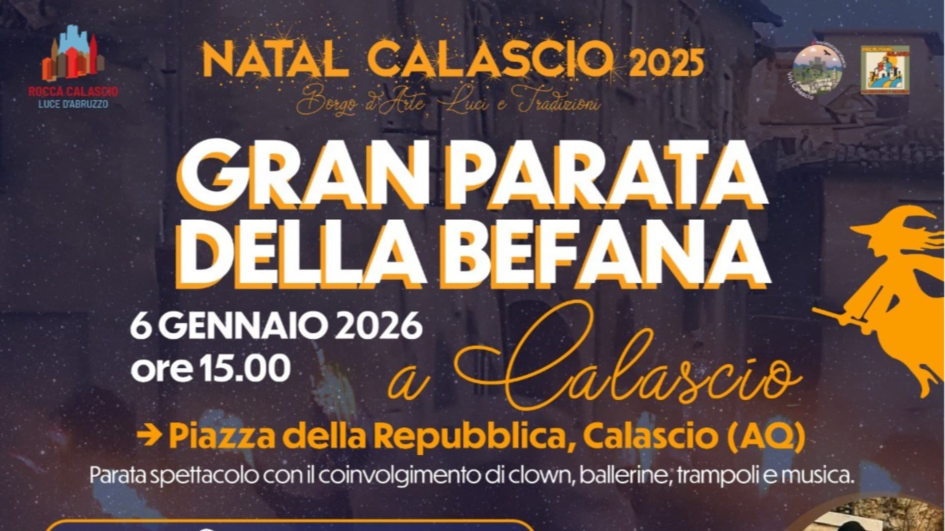 Calascio, nonostante il maltempo è confermata l'iniziativa "La Befana arriva a Calascio!"