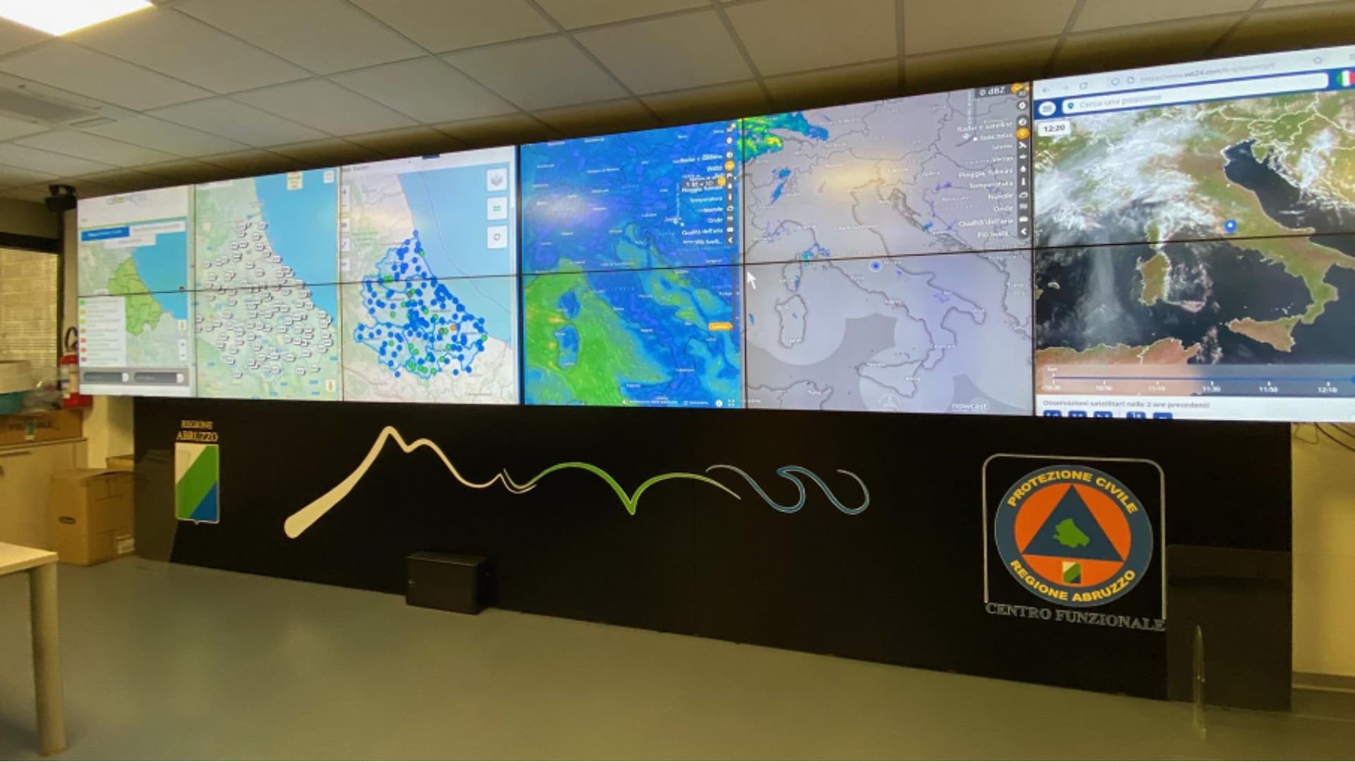 La sala della Protezione civile