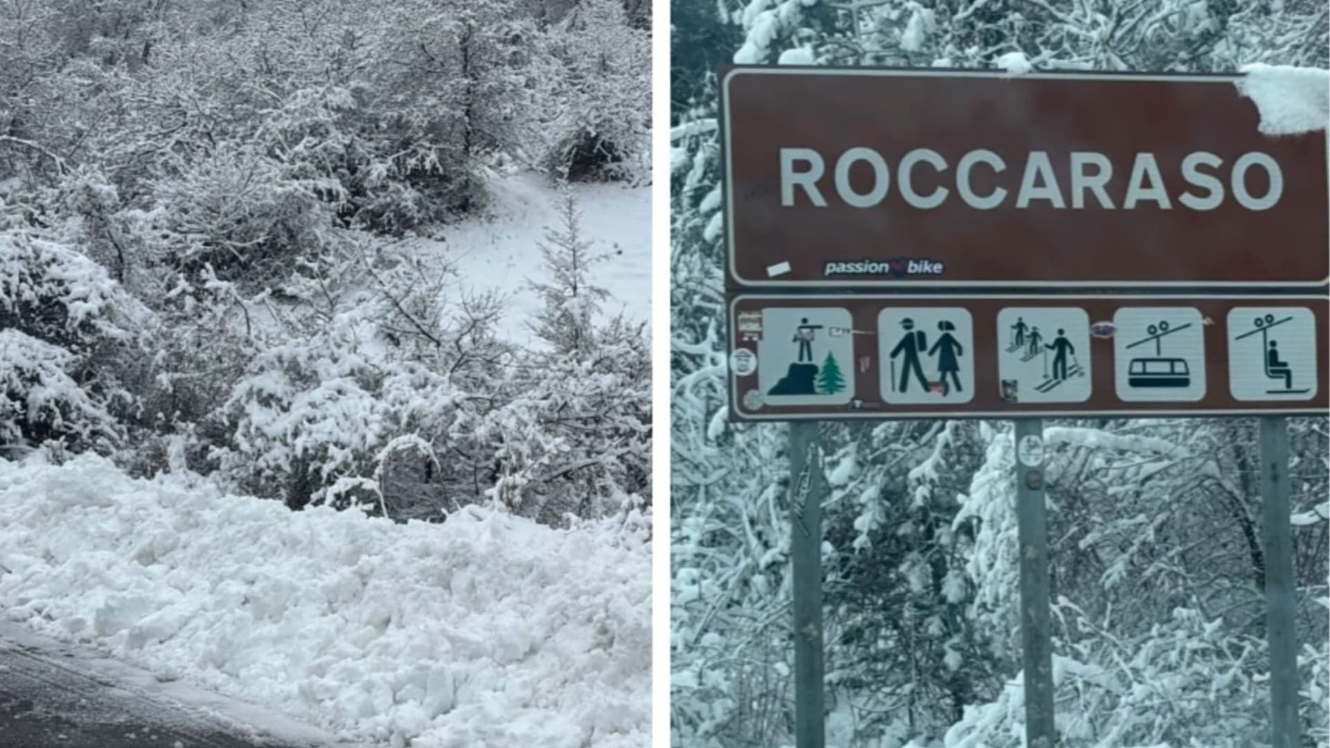 Un paesaggio innevato nelle aree interne, scatti di P. Renzetti