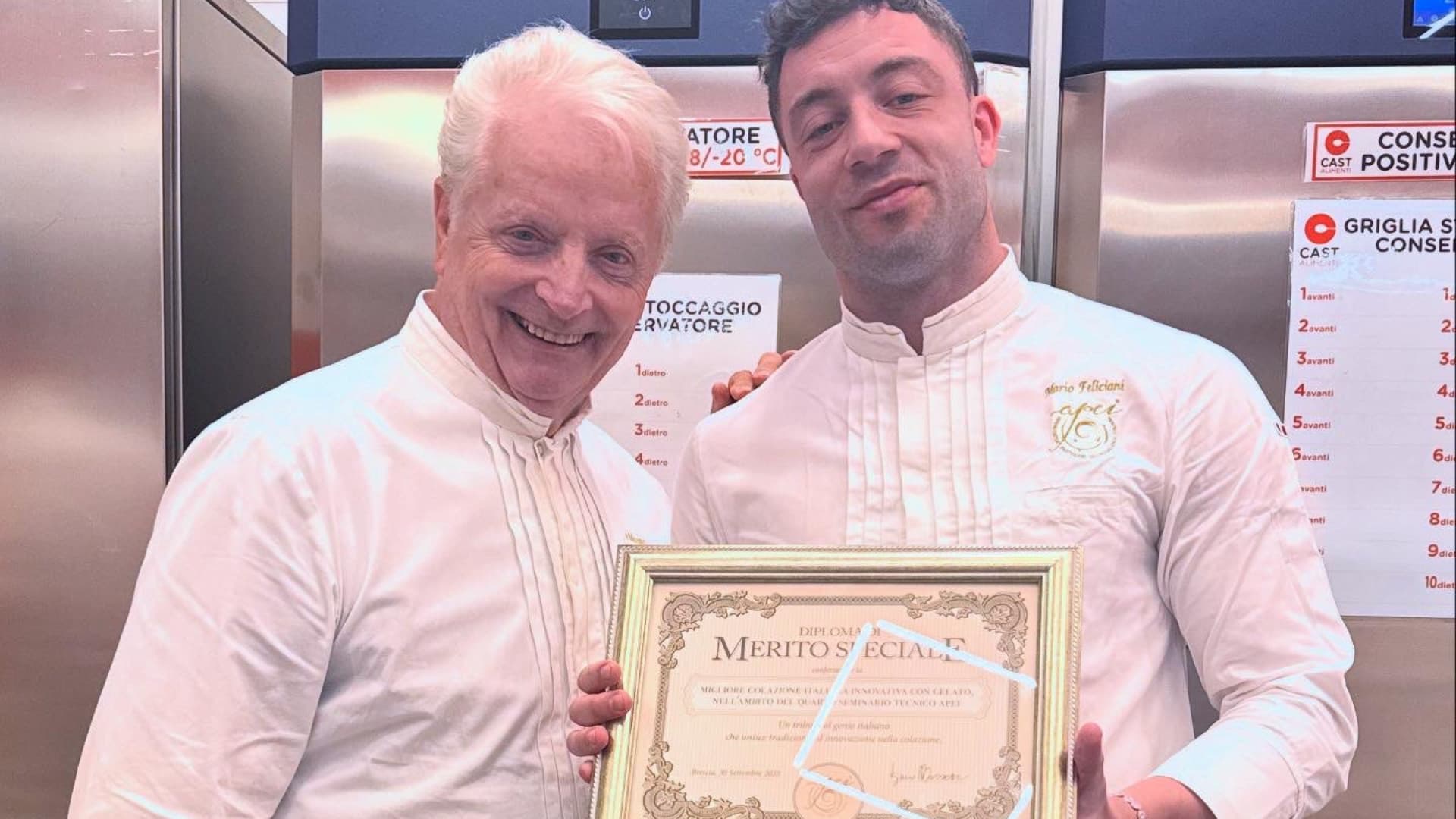 Mario Feliciani con Iginio Massari (foto da Facebook)