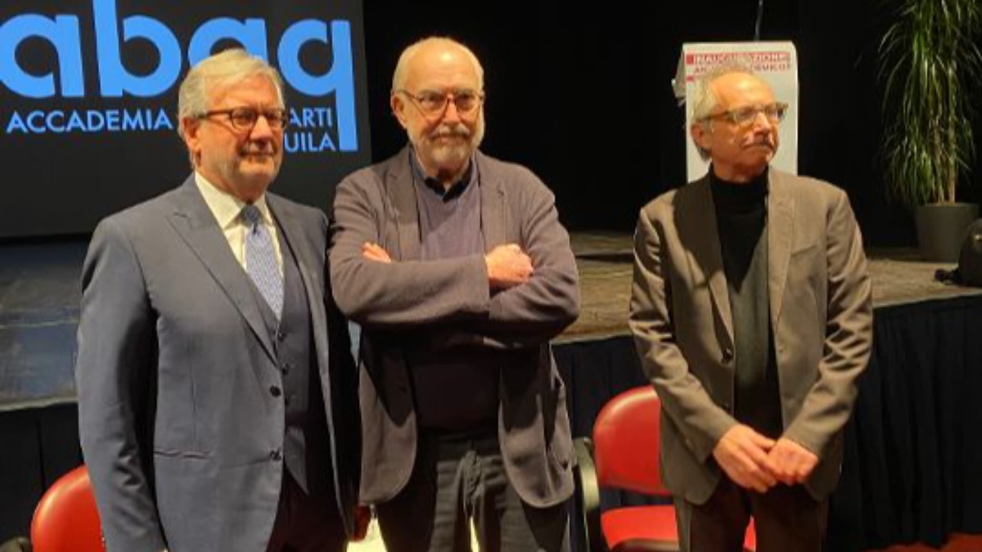 Da sinistra Rinaldo Tordera, Altan e Marco Brandizzi