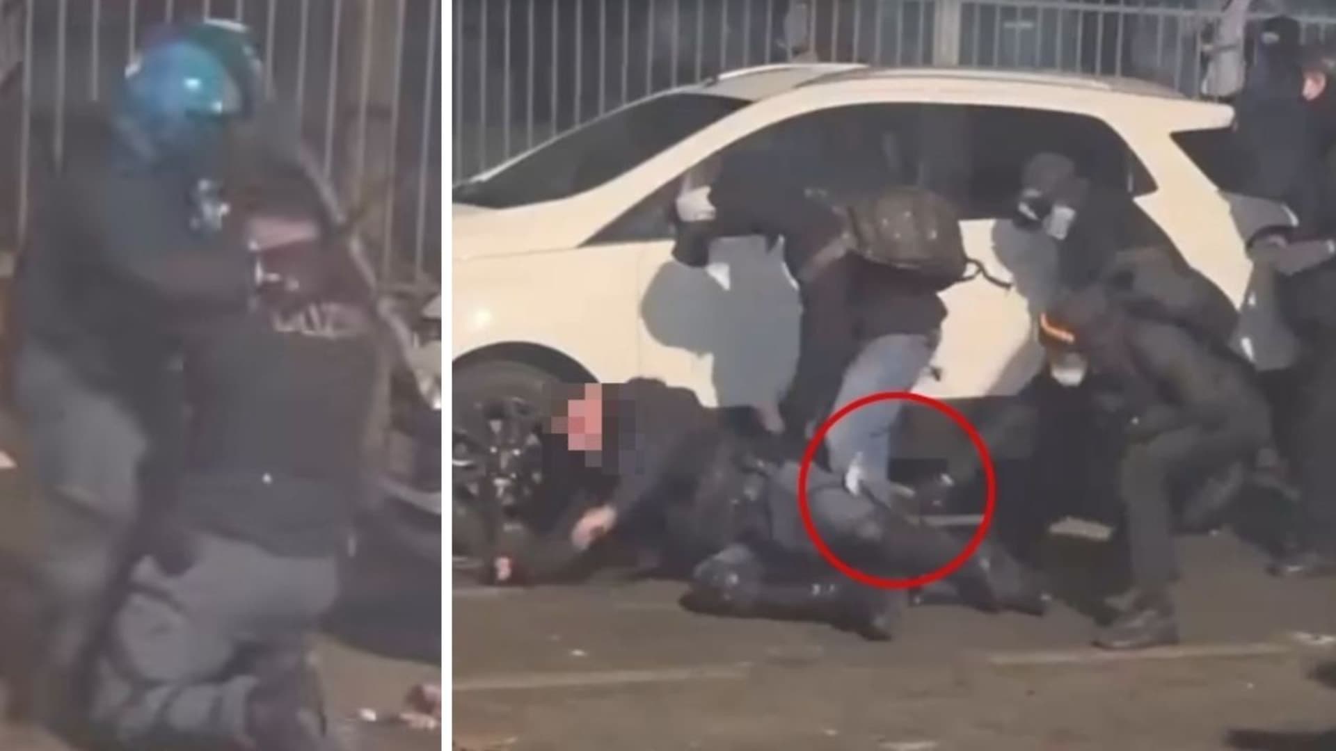 L'aggressione al poliziotto