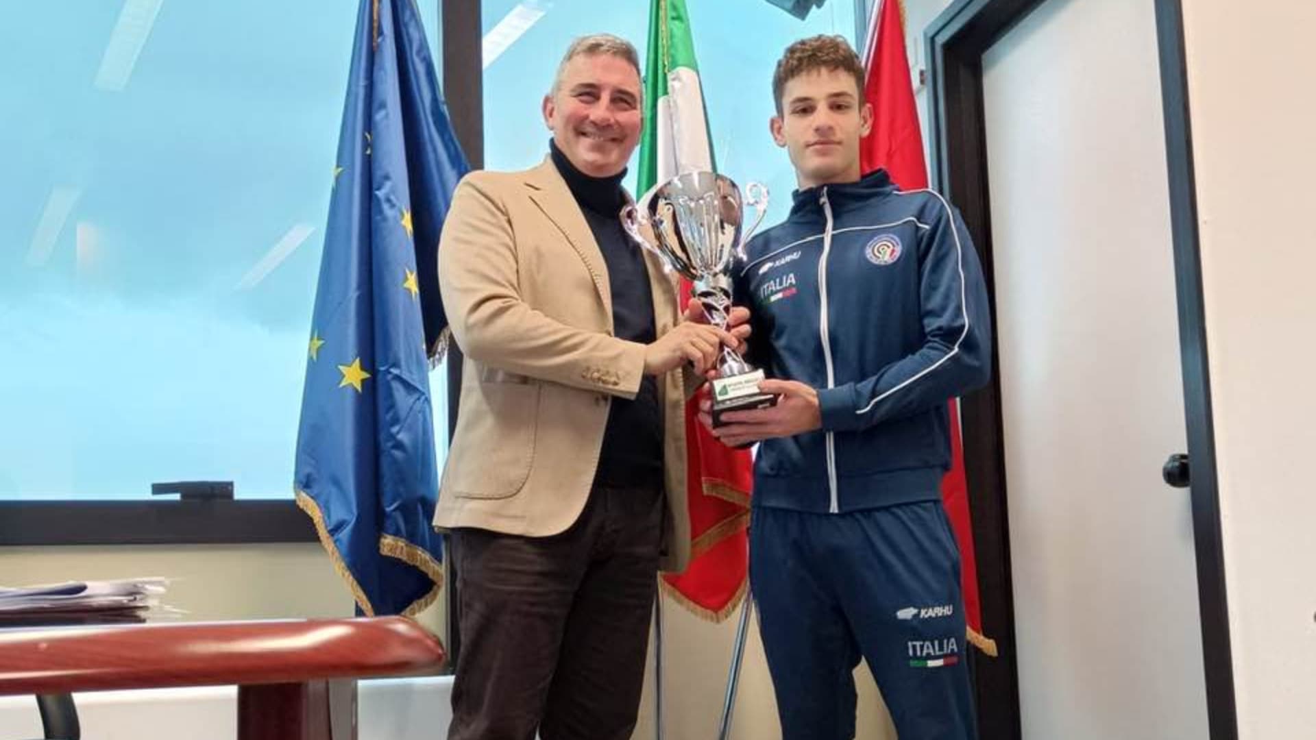 L'Aquila, un riconoscimento dalla Regione Abruzzo a Elia Sidoni, vice campione del mondo nella disciplina Target Sprint