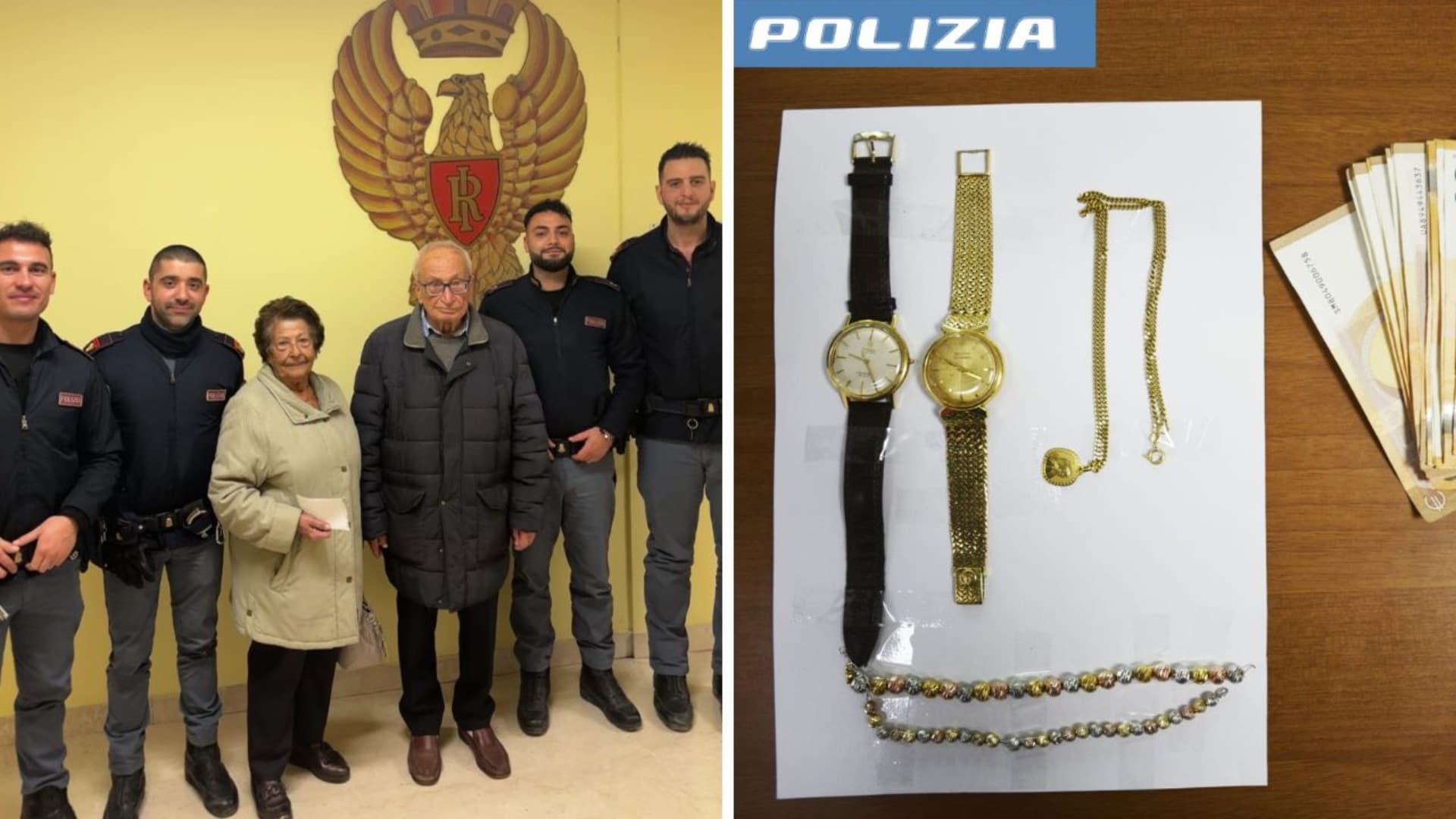La coppia e la refurtiva recuperata