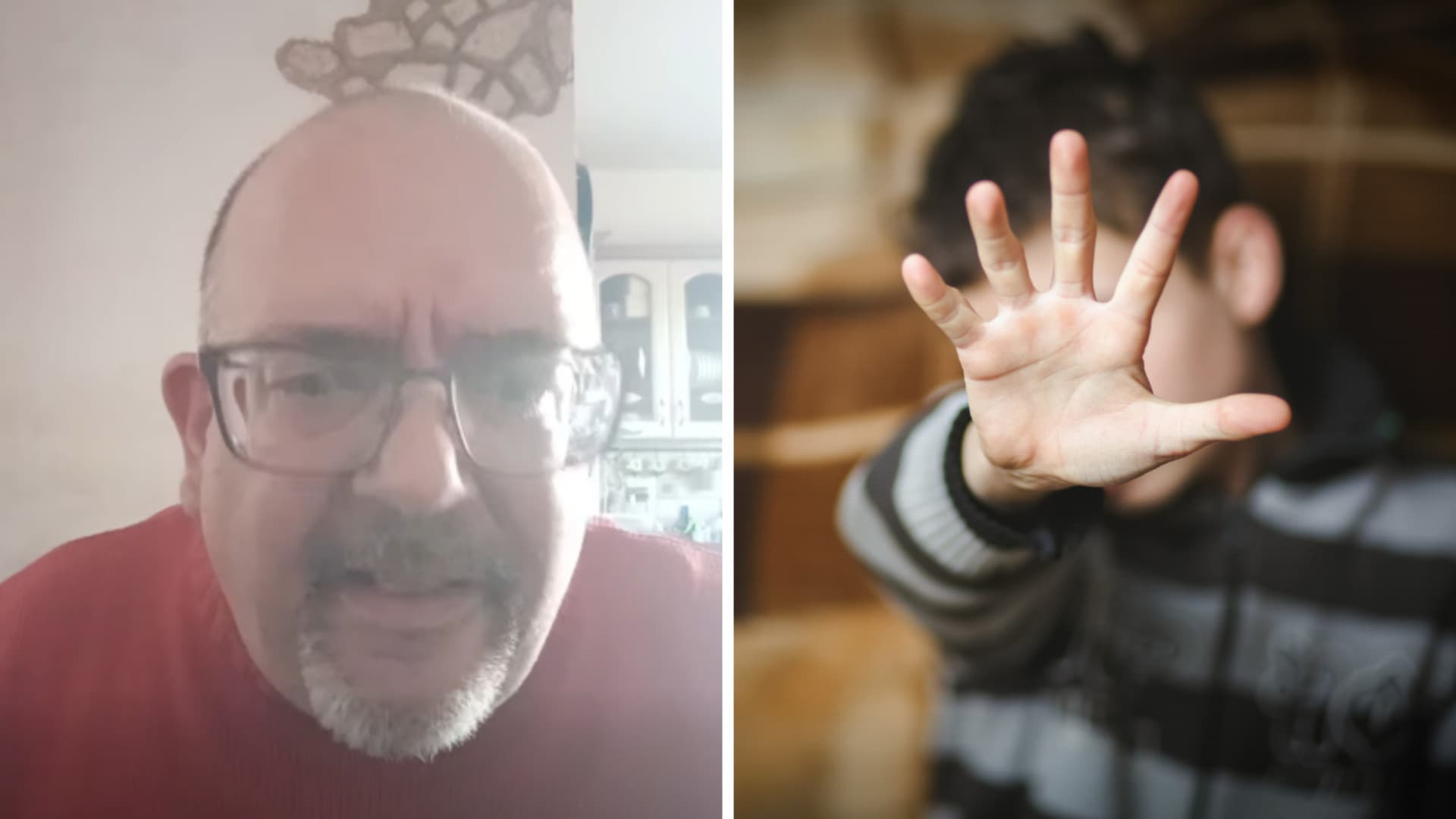 A sinistra il padre del ragazzino