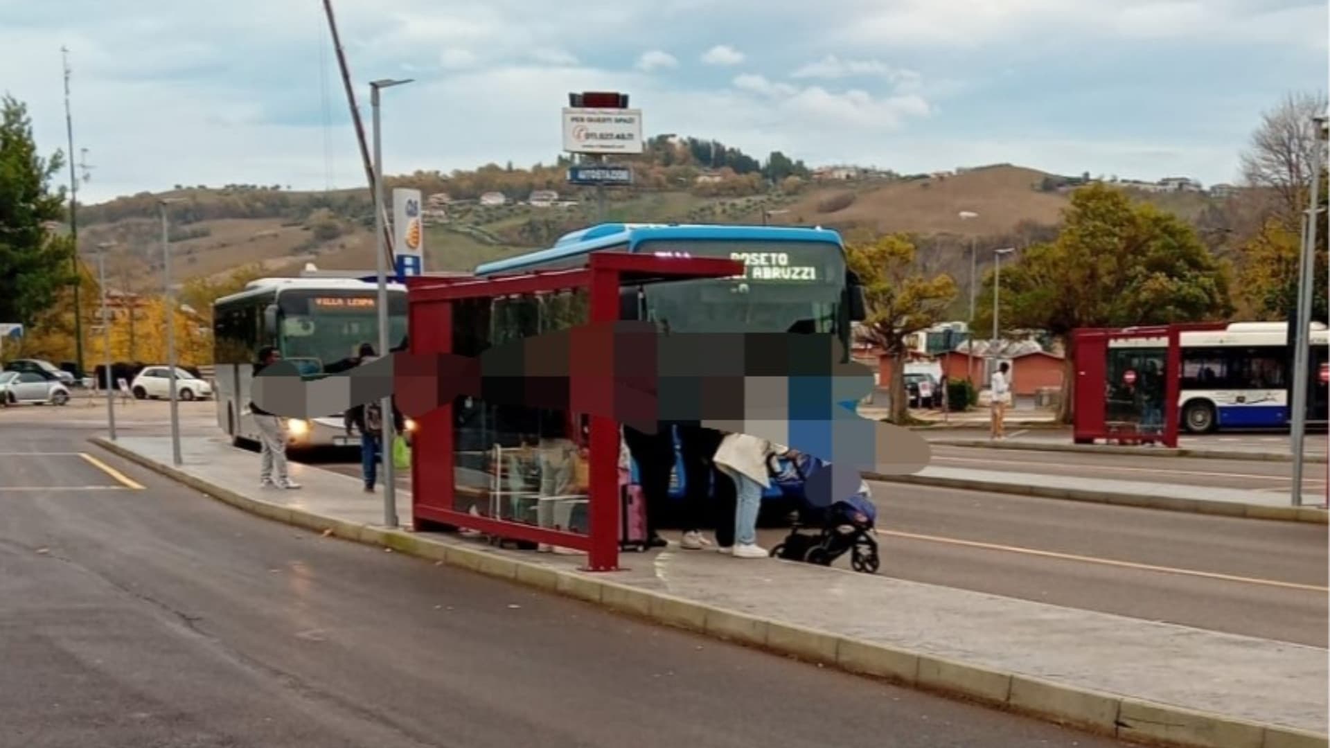 L'area dell'episodio alla stazione dei bus