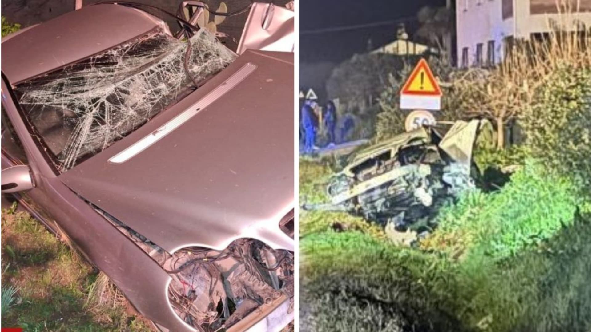 L'auto dopo lo schianto