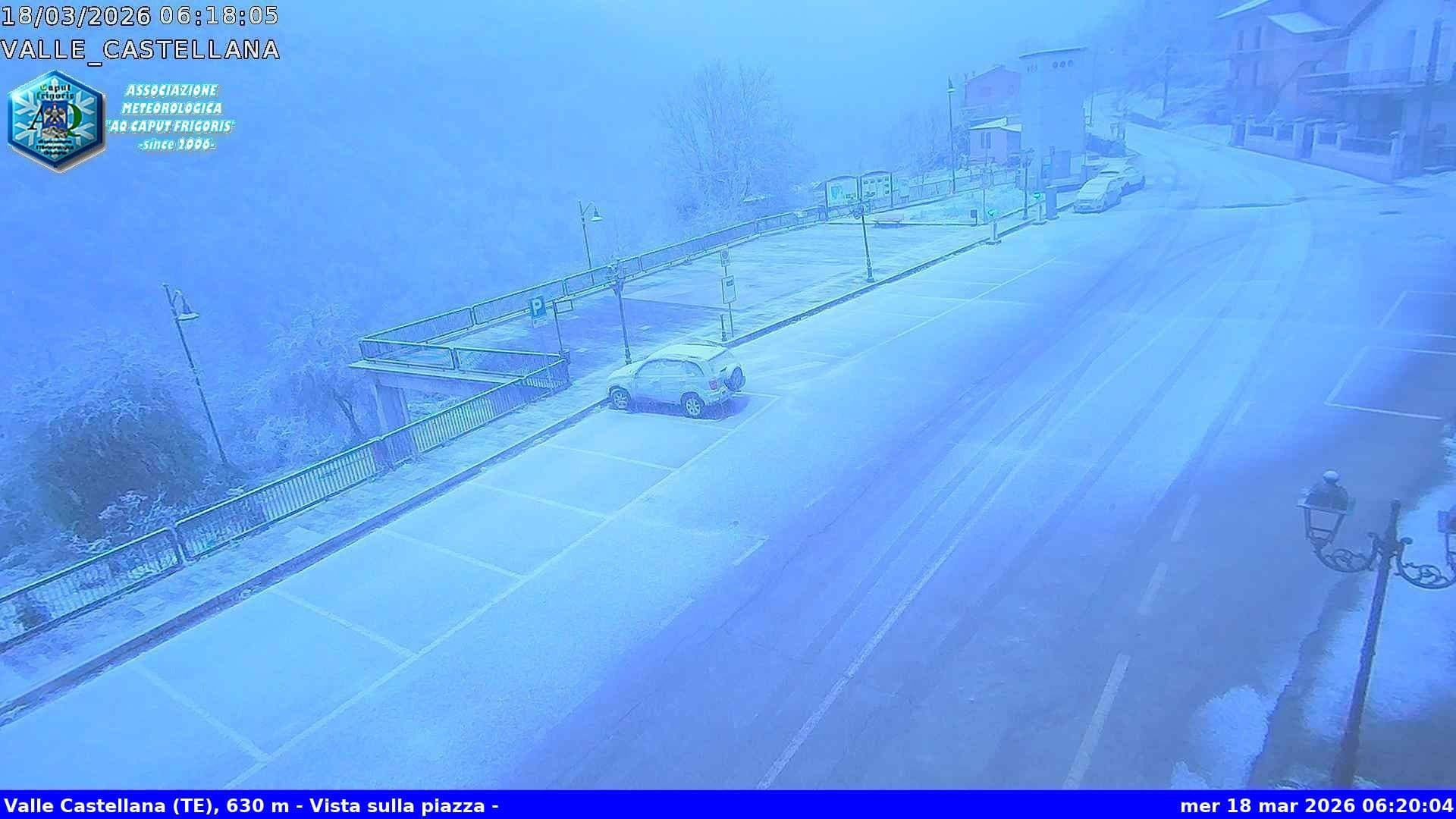 Neve a sorpresa nel Teramano: fiocchi bianchi a quota collinare