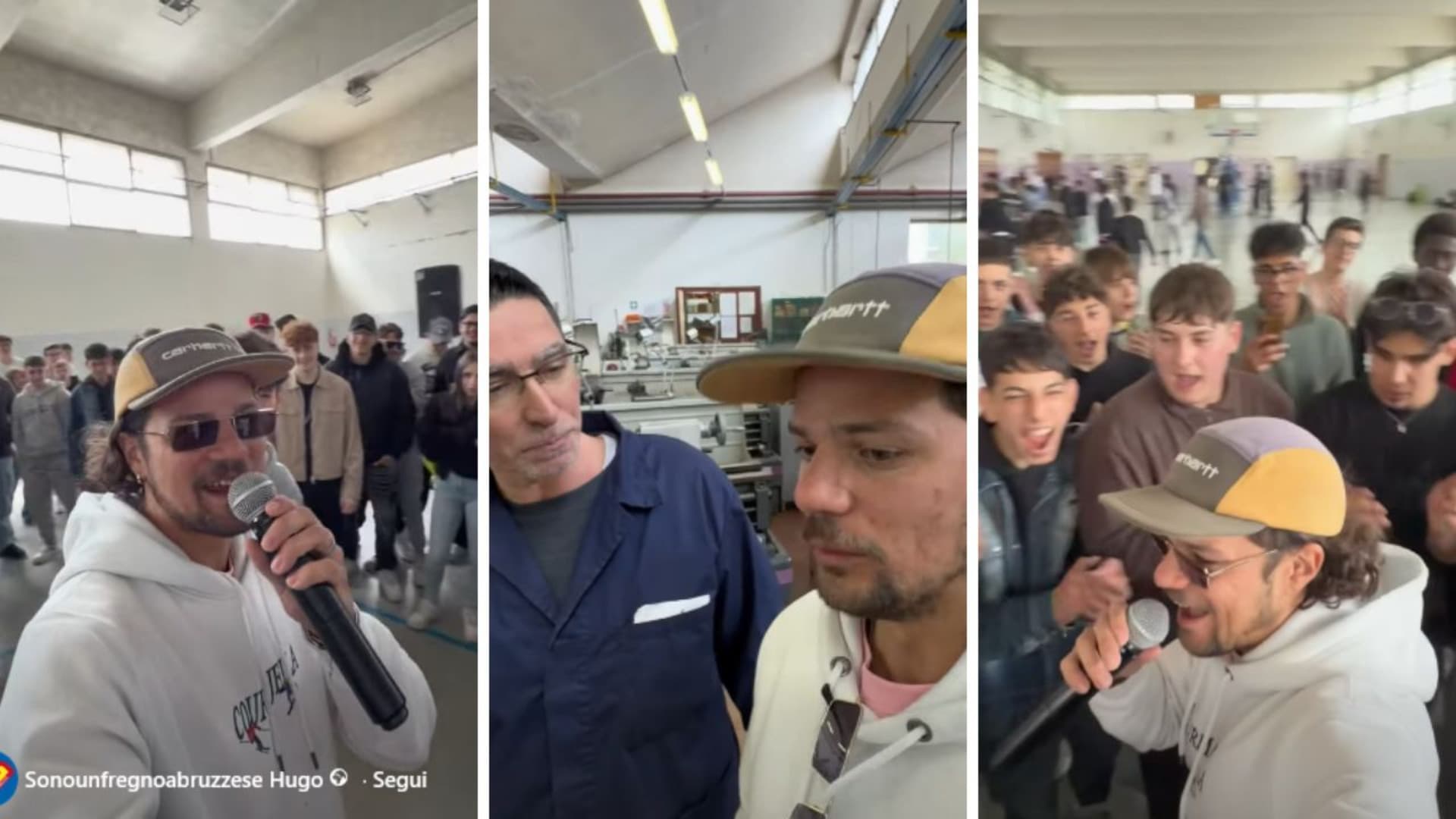 Tre immagini dell'influencer a Teramo
