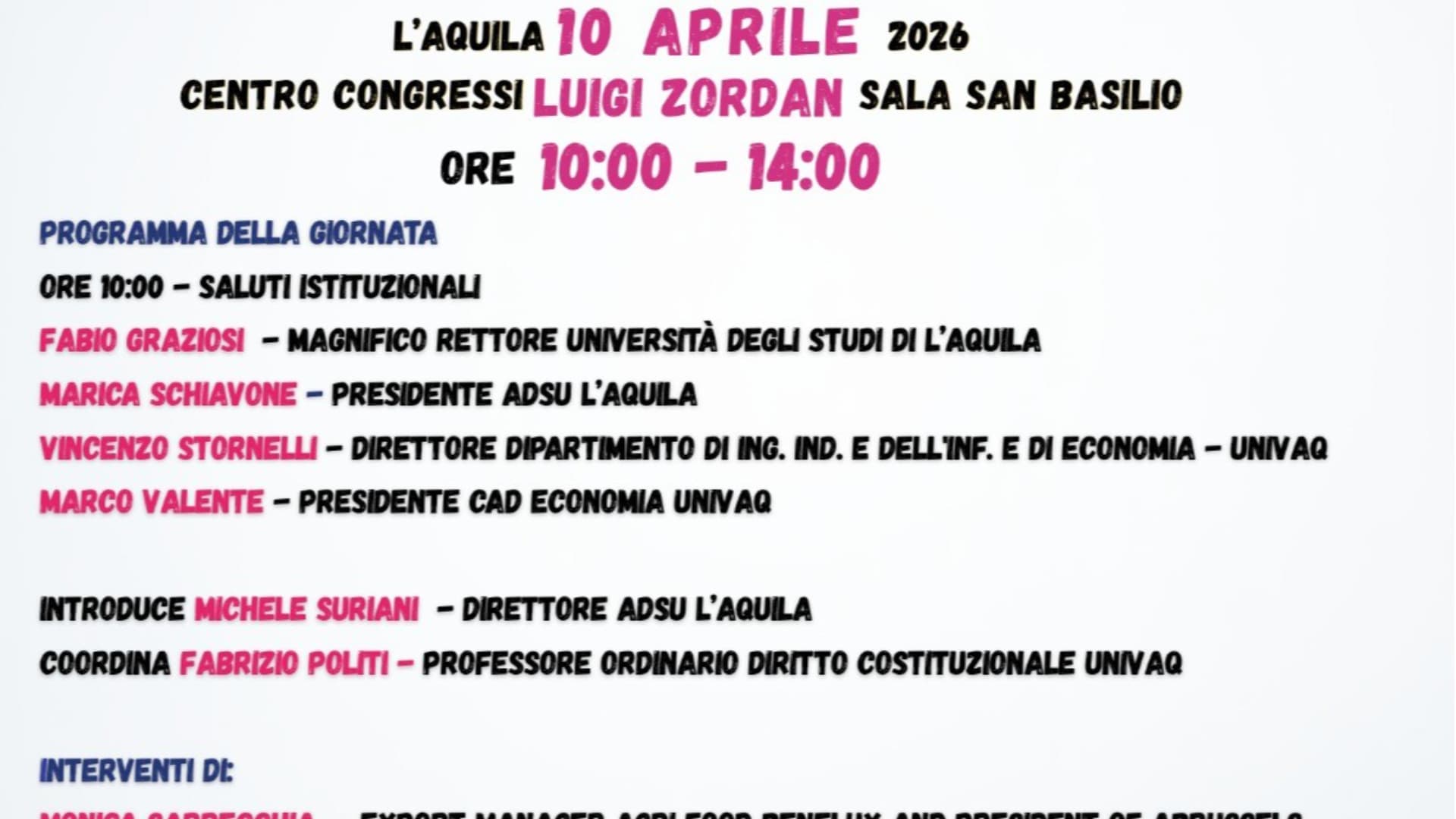 L'Aquila, lavorare nella Ue: all'Aquila confronto con esperti su percorsi e opportunità da Adsu