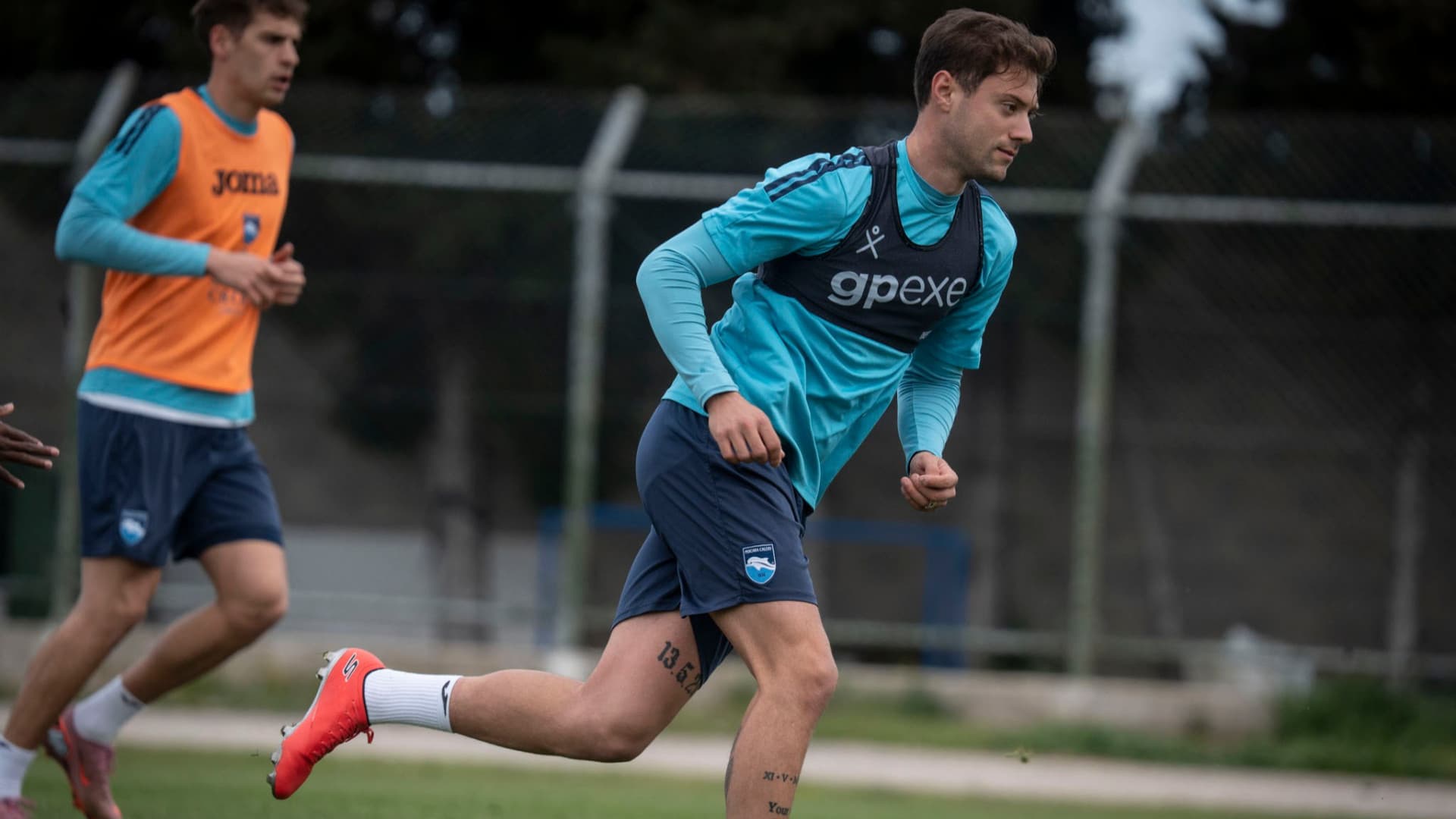 Durante l'allenamento in vista della gara