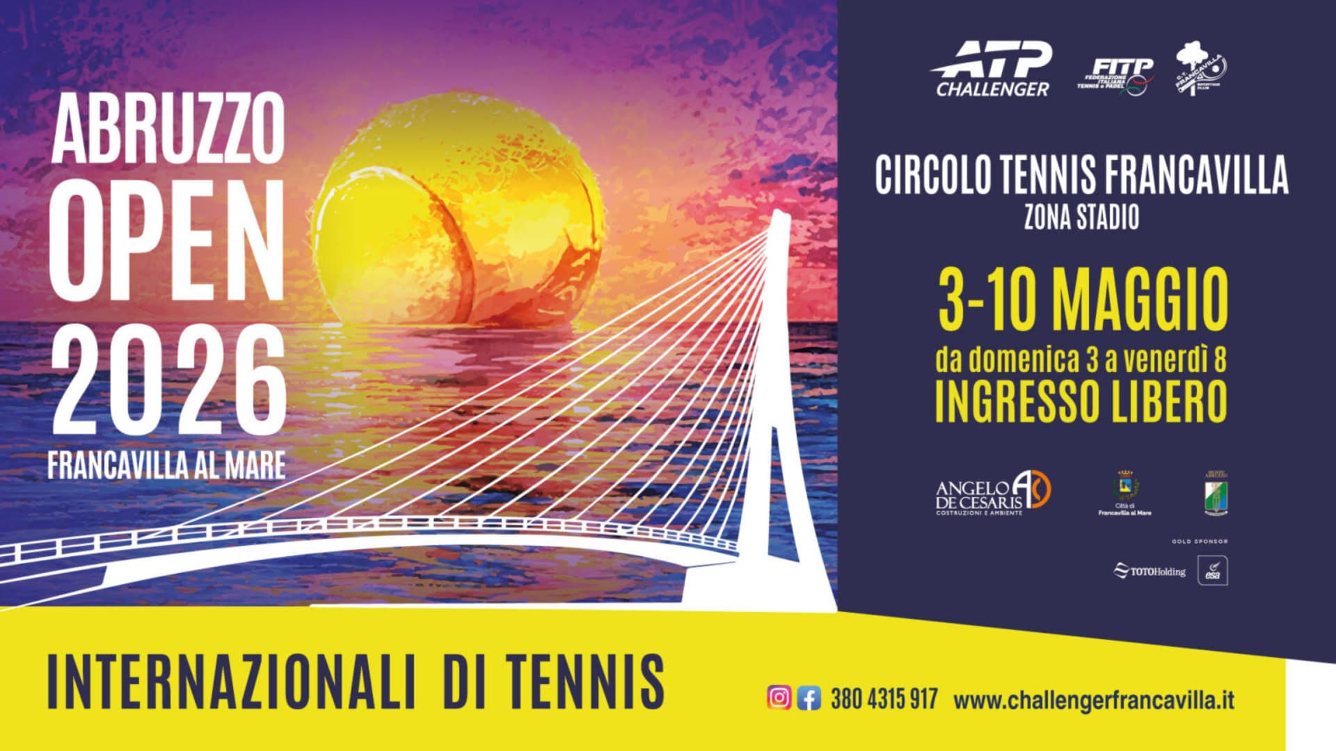 Abruzzo Open 2026: il grande tennis internazionale torna a Francavilla al Mare