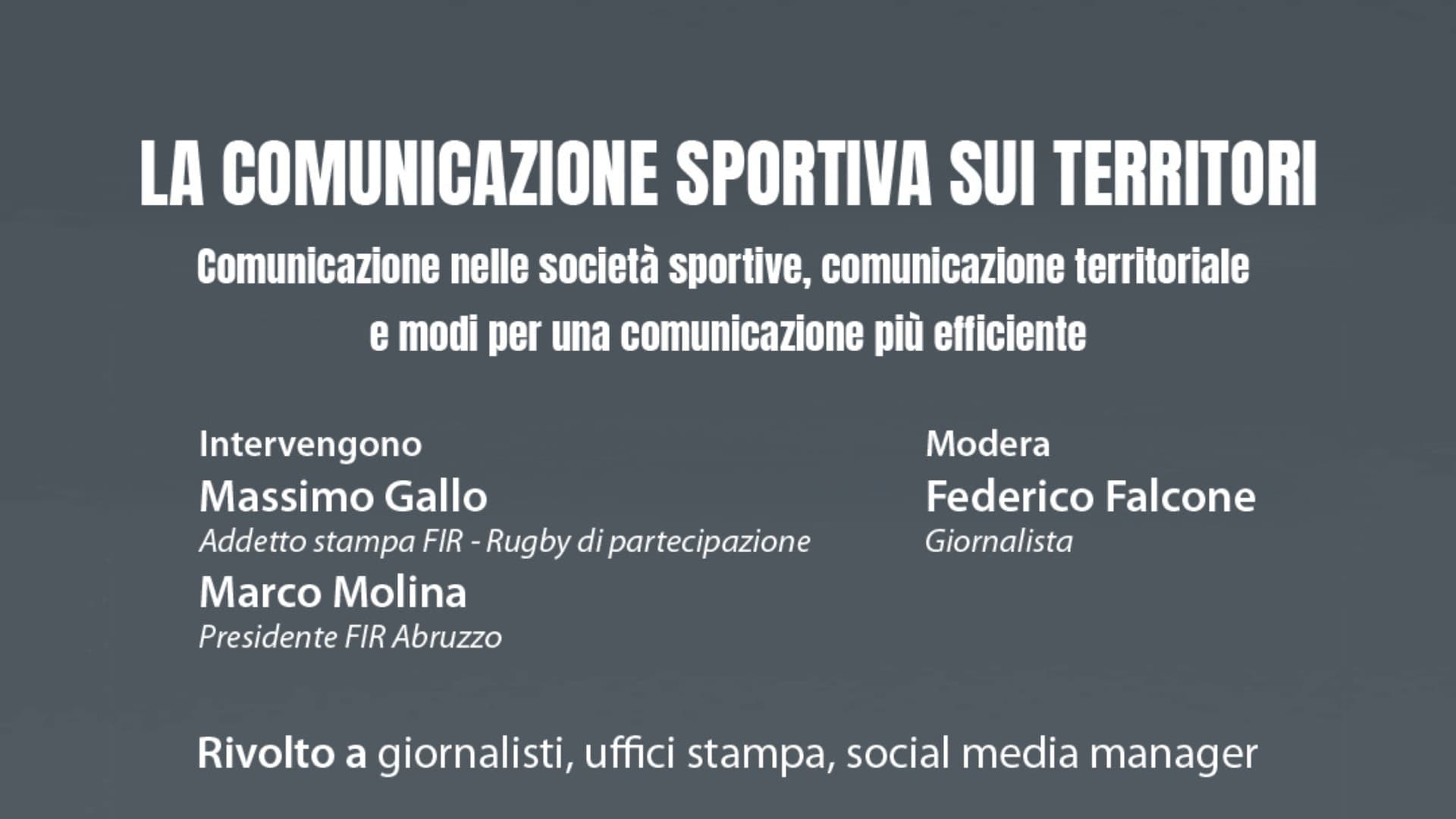 Avezzano ospita un incontro dedicato alla comunicazione sportiva sui territori