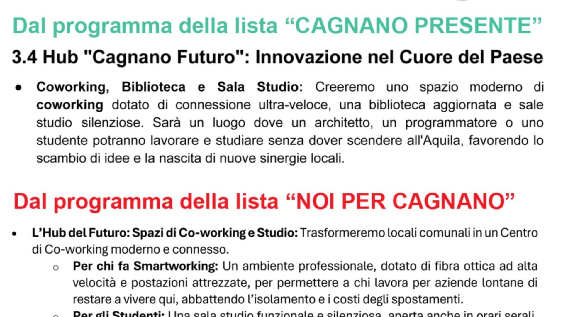 Cagnano Amiterno, la denuncia della lista "Cagnano presente"