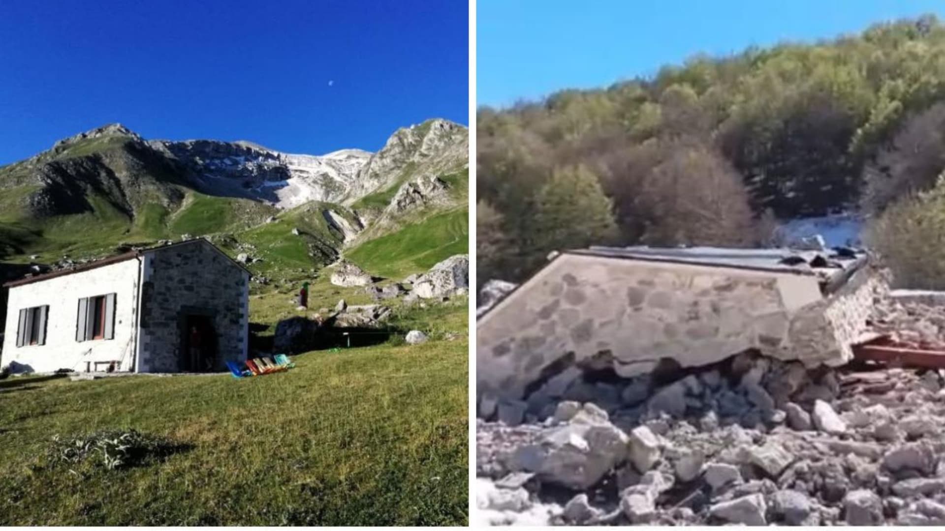 Due immagini del rifugio