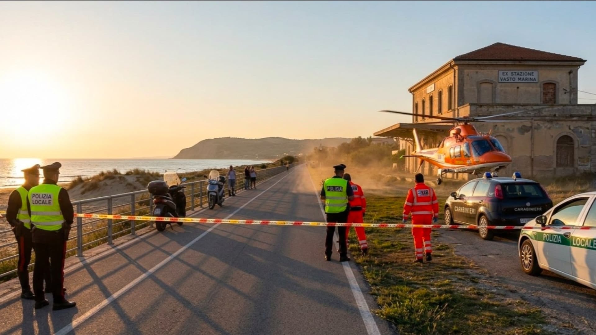 Donna di San Salvo a passeggio sulla pista ciclopedonale investita da scooter a Vasto Marina: in rianimazione.
