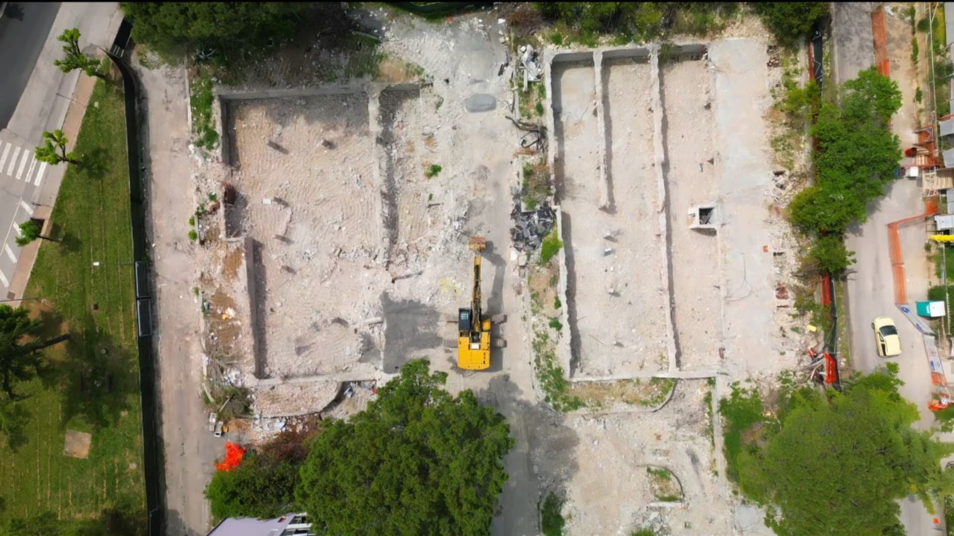 Un'immagine dei cantieri dall'alto