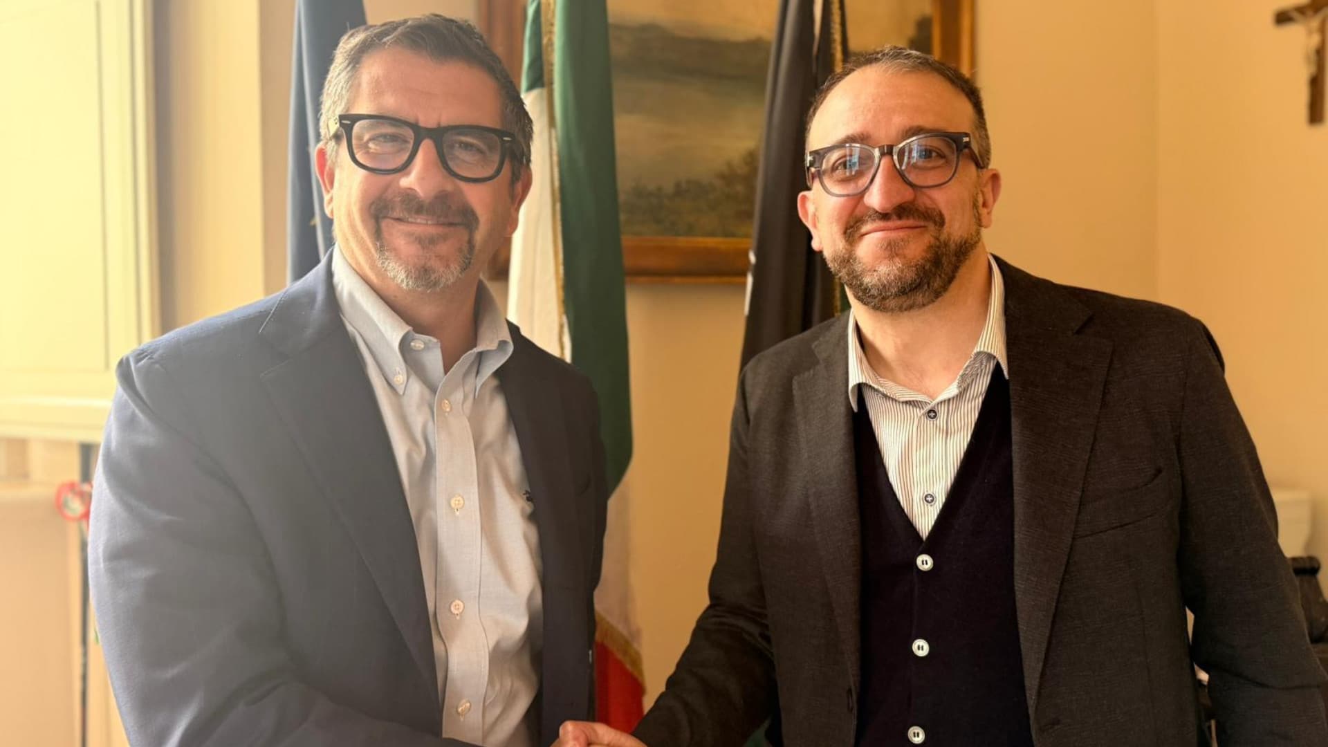 Da sinistra il sindaco di Ancona Daniele Silvetti e Pierluigi Biondi