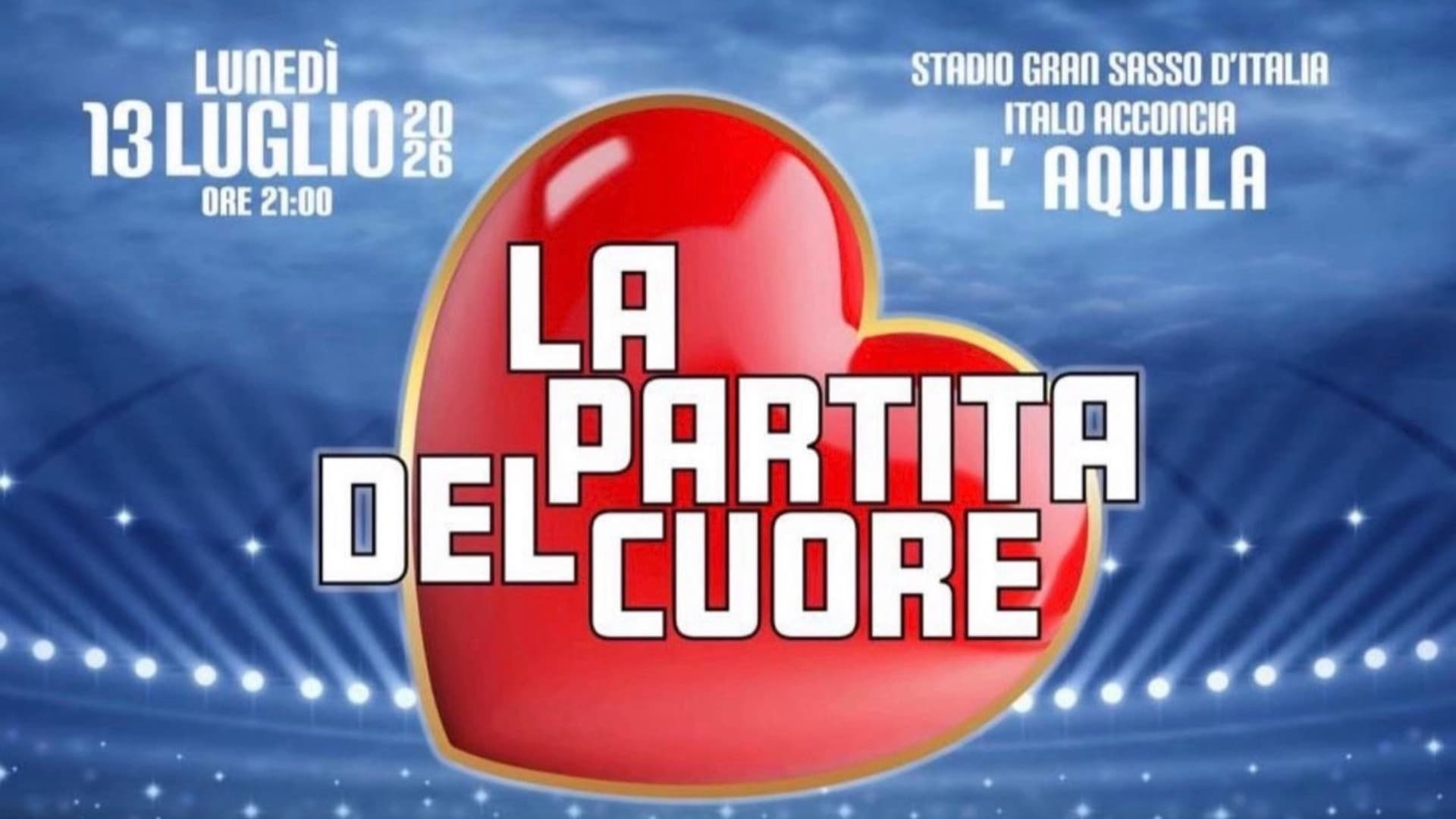 L'Aquila, Partita del cuore: Nazionale cantanti contro quella dei politici allo stadio Acconcia