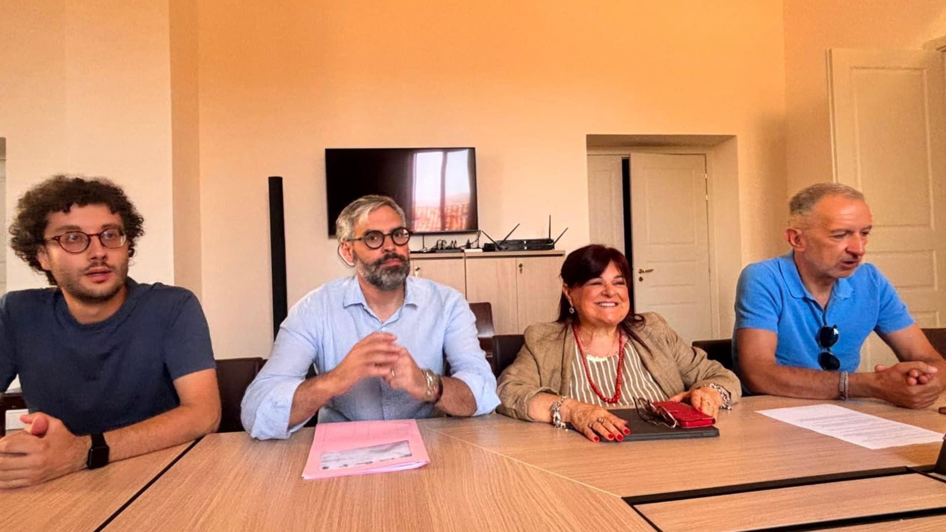 da sinistra Lorenzo Rotellini, Paolo Romano, Stefania Pezzopane ed Enrico Verini