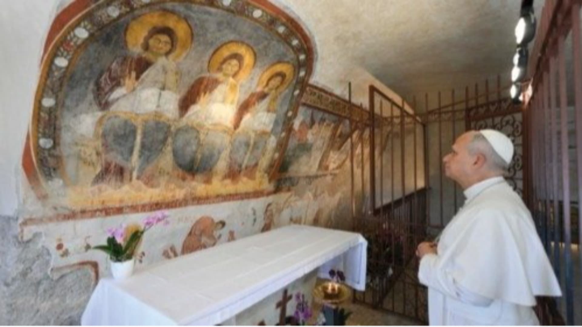 Il Papa durante la visita