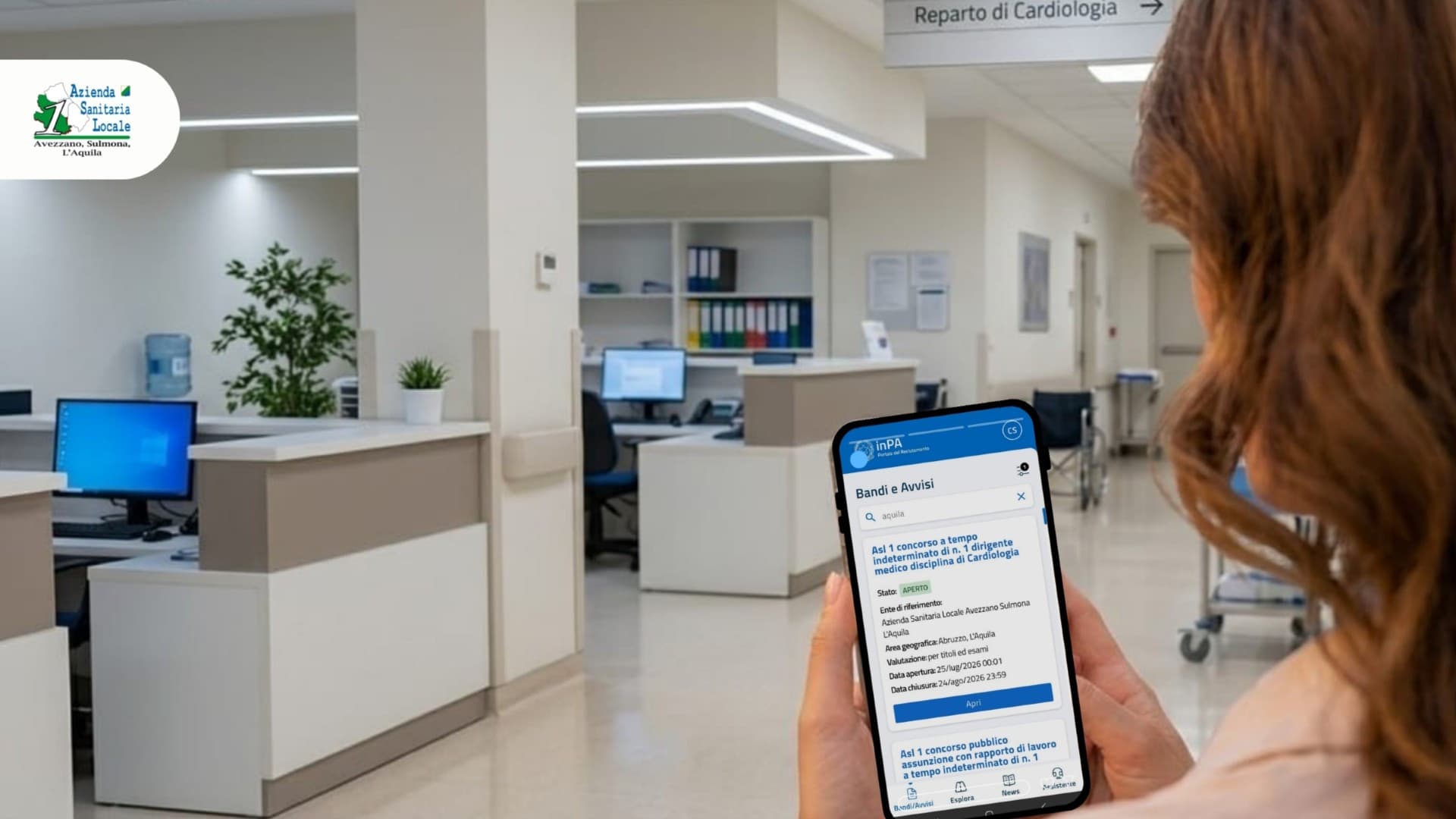 L'Aquila, Asl1: pubblicati su Inpa 4 concorsi a tempo indeterminato per il reclutamento di medici in diverse specialità