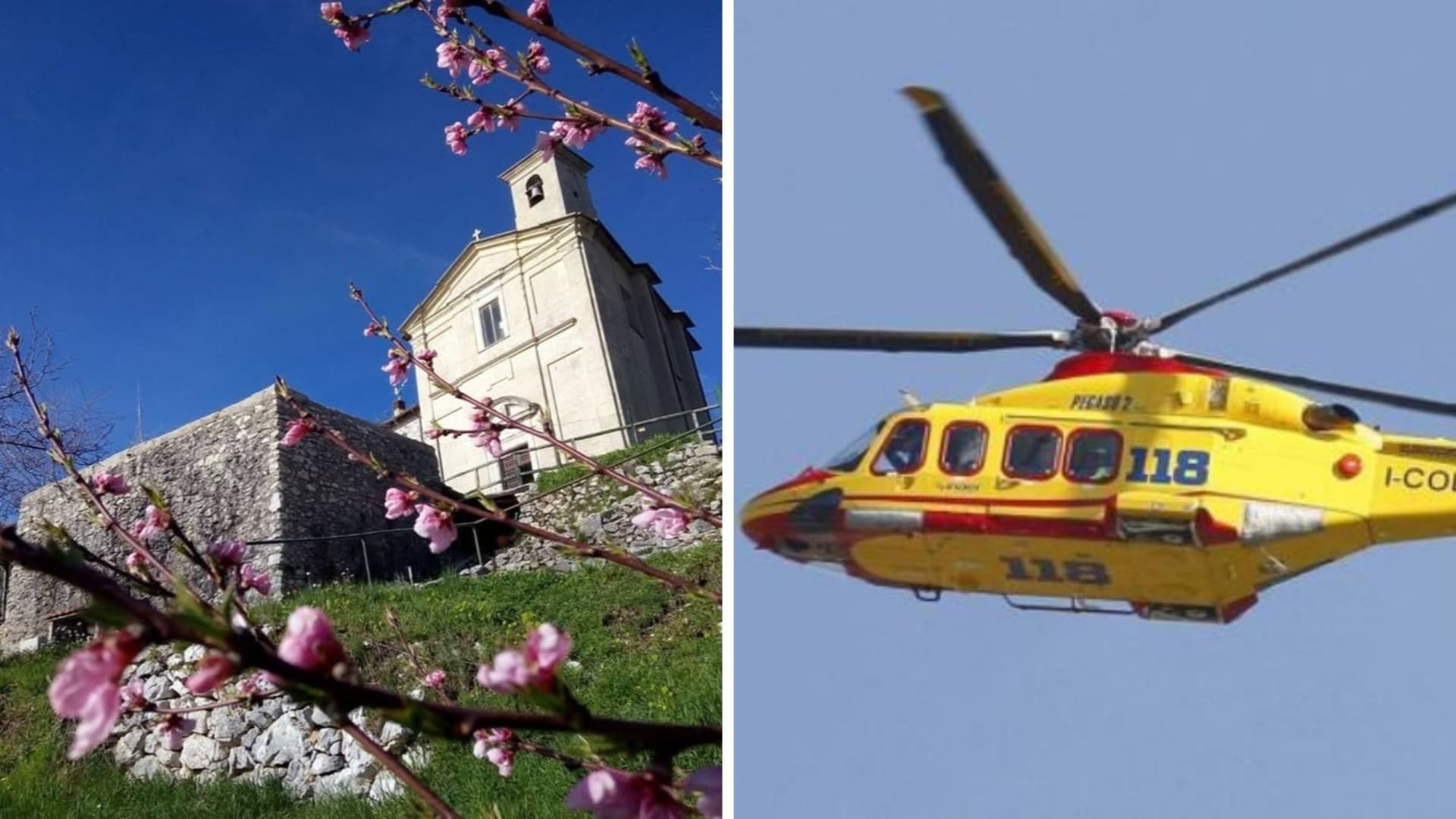 Il luogo della tragedia e l'intervento dell'elisoccorso