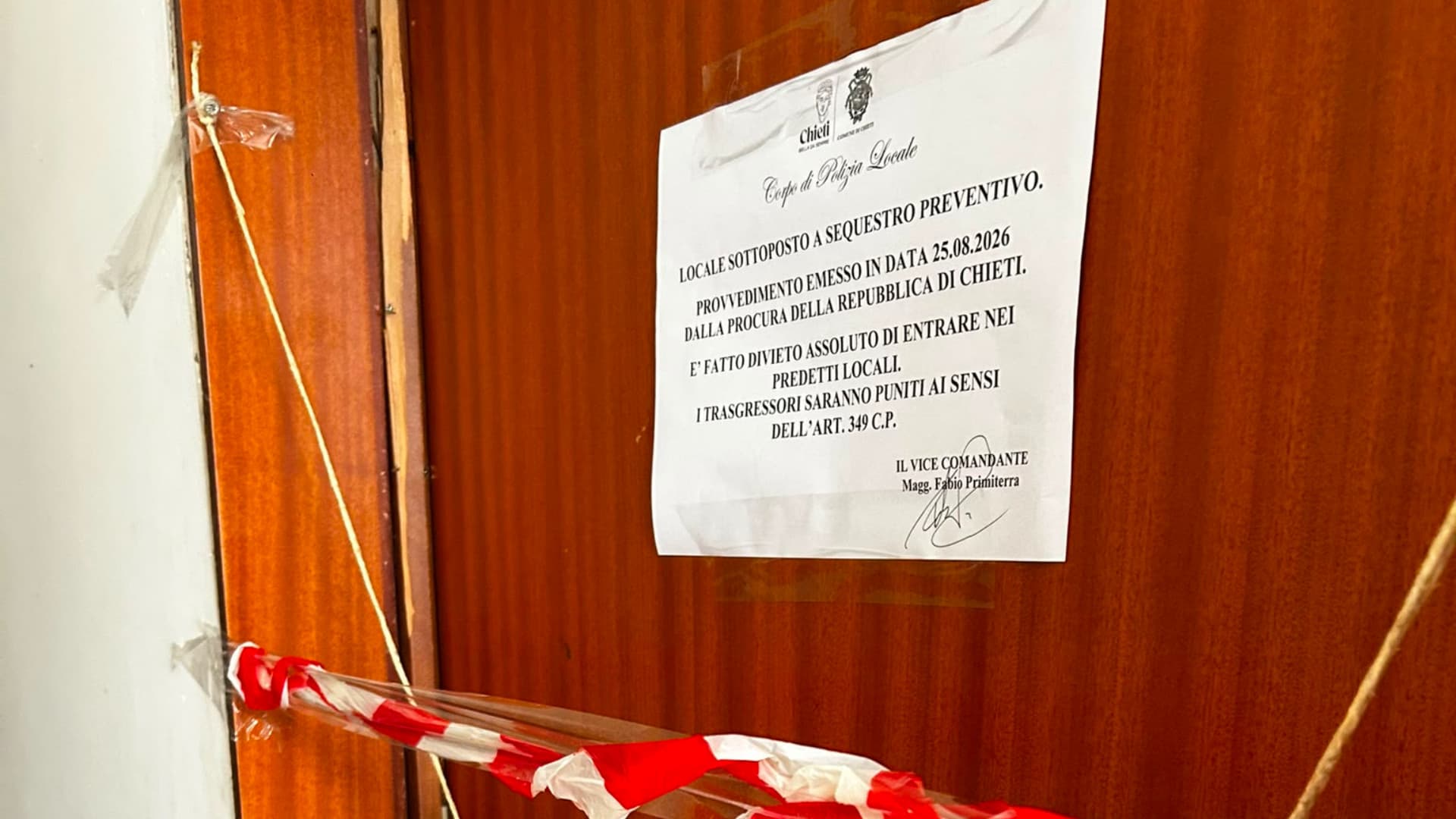 Chieti, sequestrato dalla Polizia Locale un alloggio comunale occupato abusivamente in via degli Ernici
