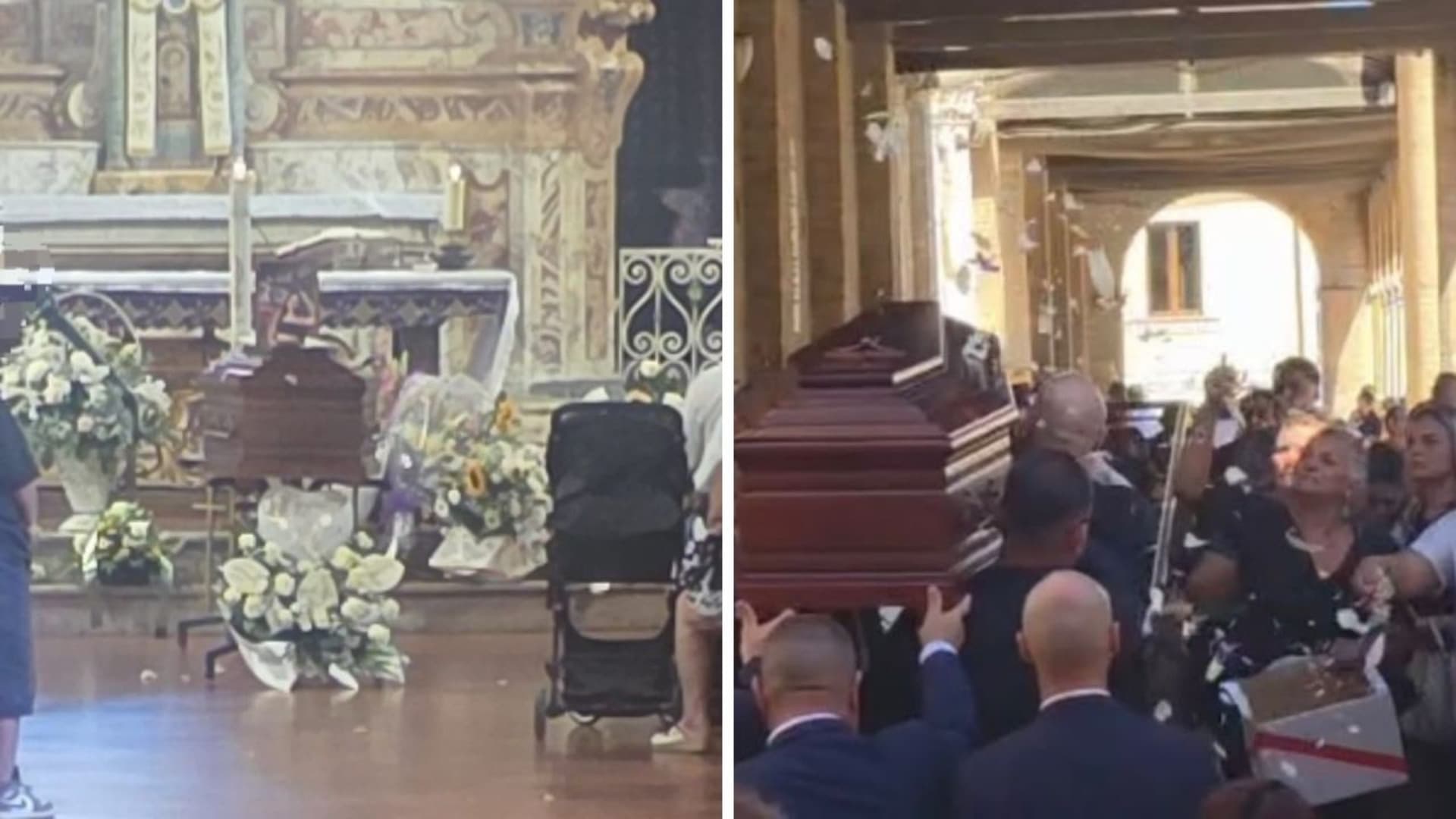 Due momenti dell'ultimo saluto