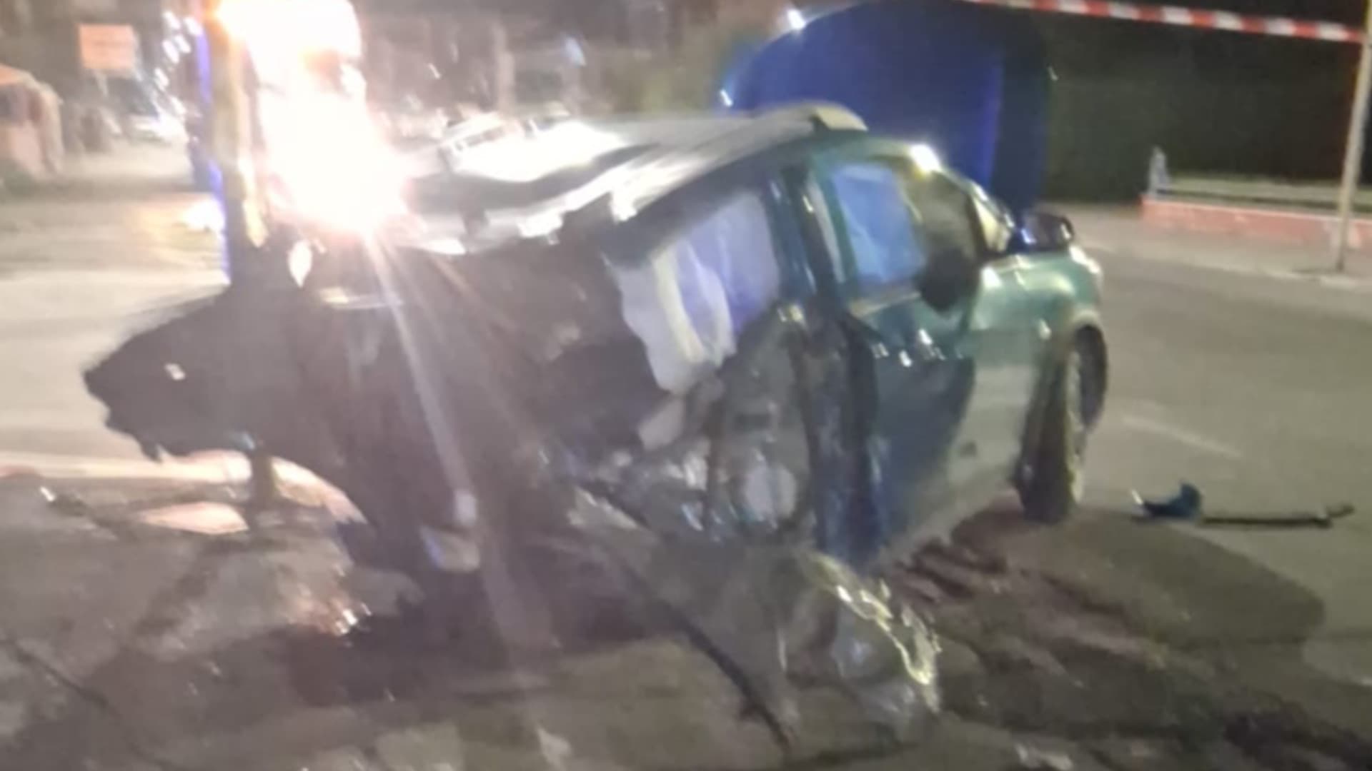 L'auto distrutta