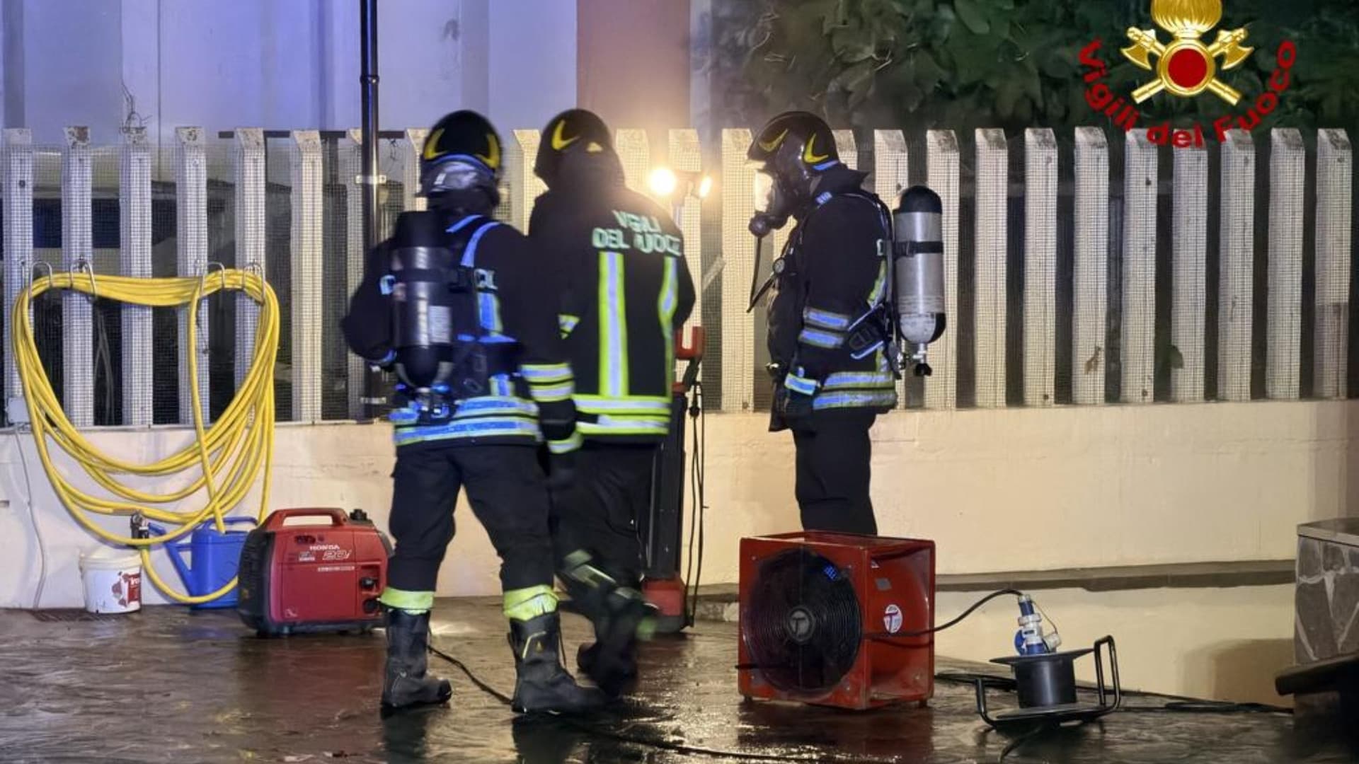 L'intervento dei vigili del fuoco