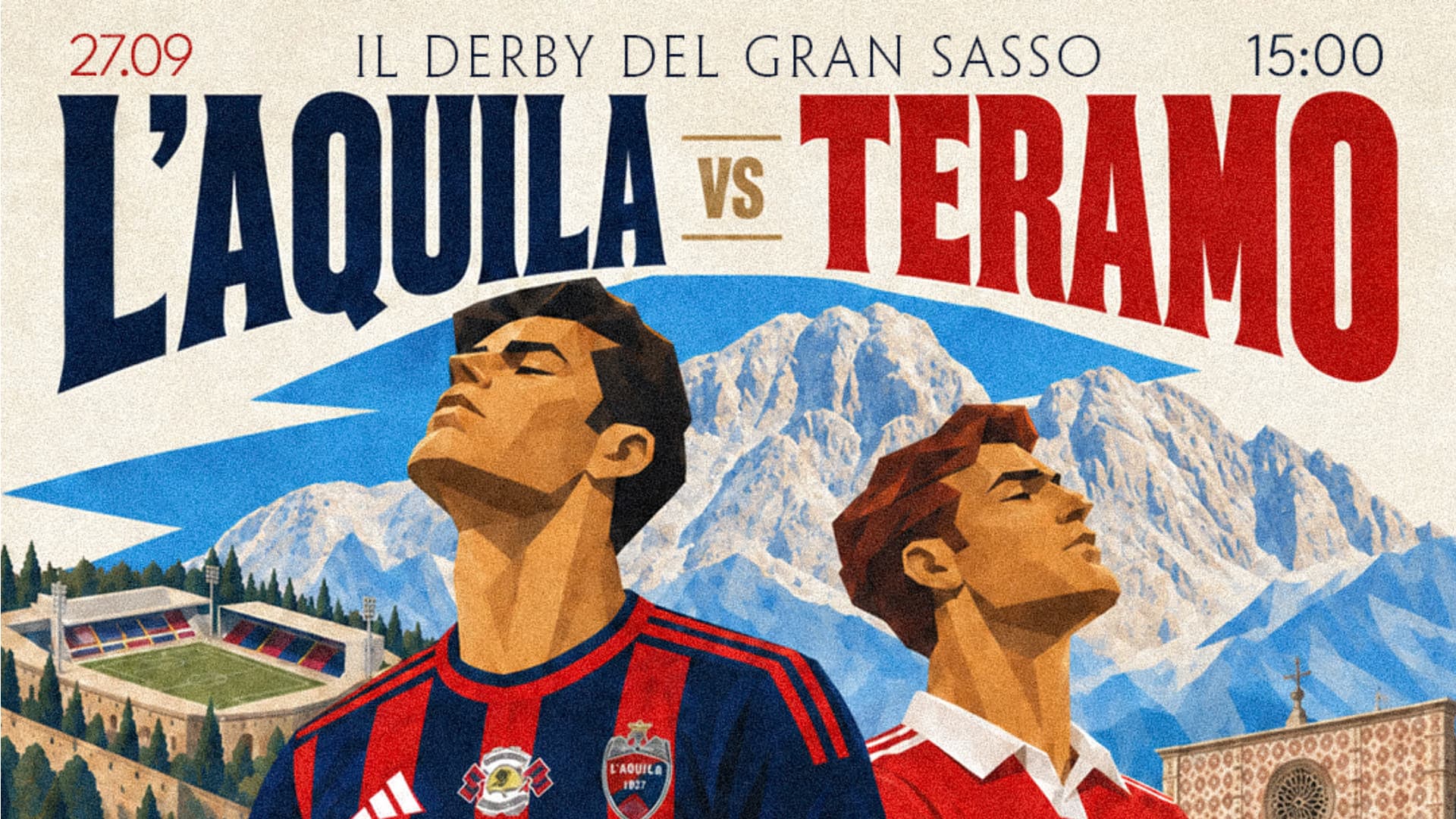 L'Aquila, per il big match col Teramo sarà "Giornata rossoblù"