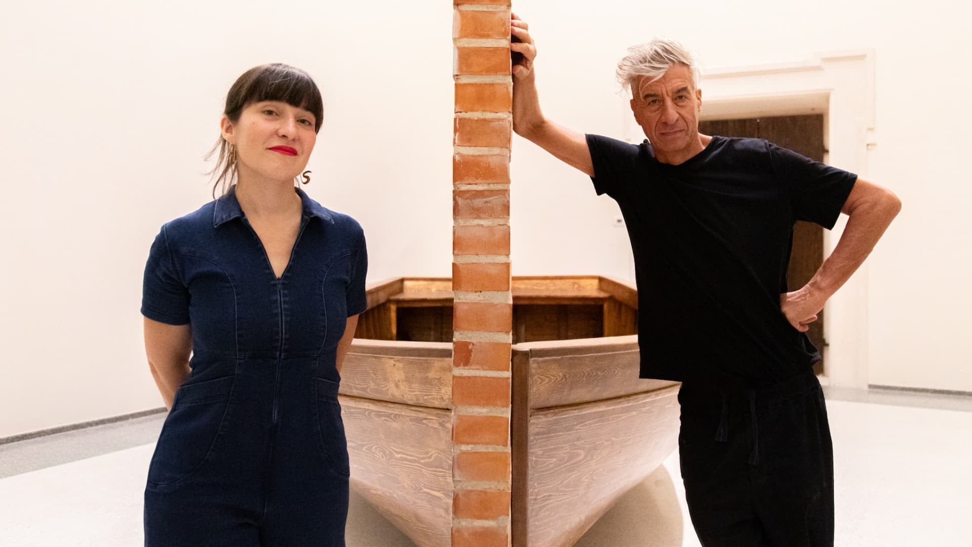 Marta Papini e Maurizio Cattelan (foto: Luca ELEUTERI)
