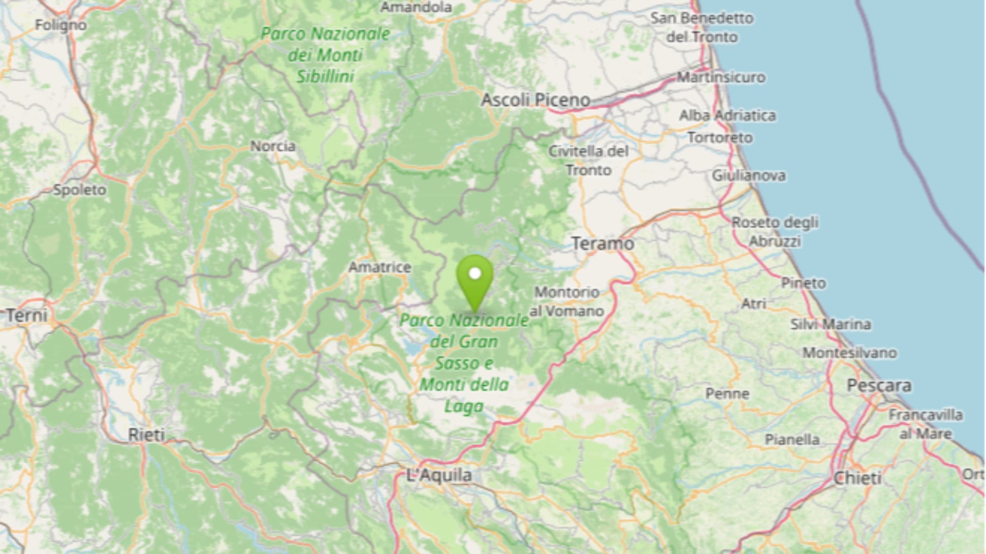 Lieve scossa di terremoto in provincia di Teramo