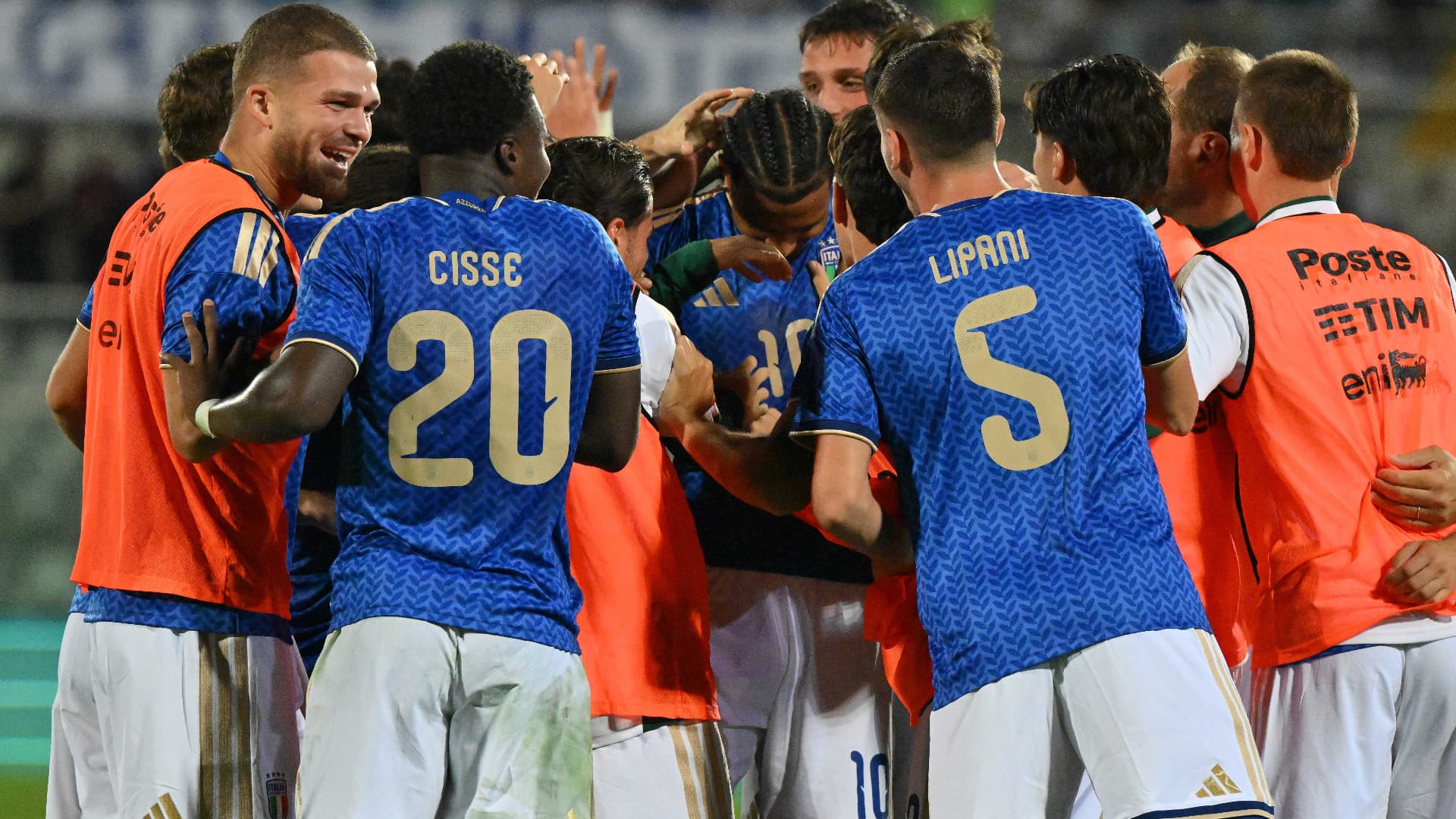 Un'esultanza degli azzurrini